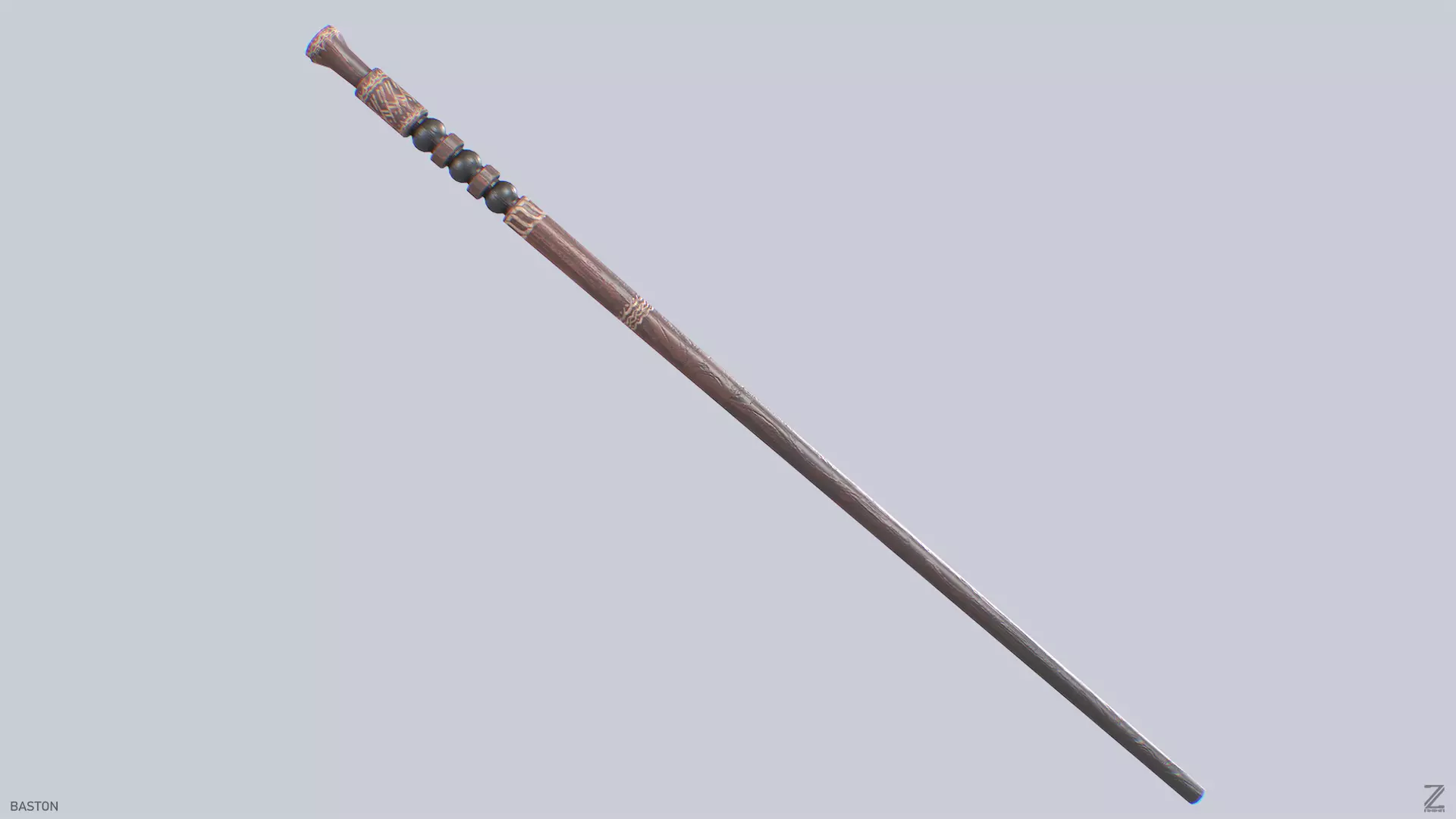 Baston Low-poly 3D model_0