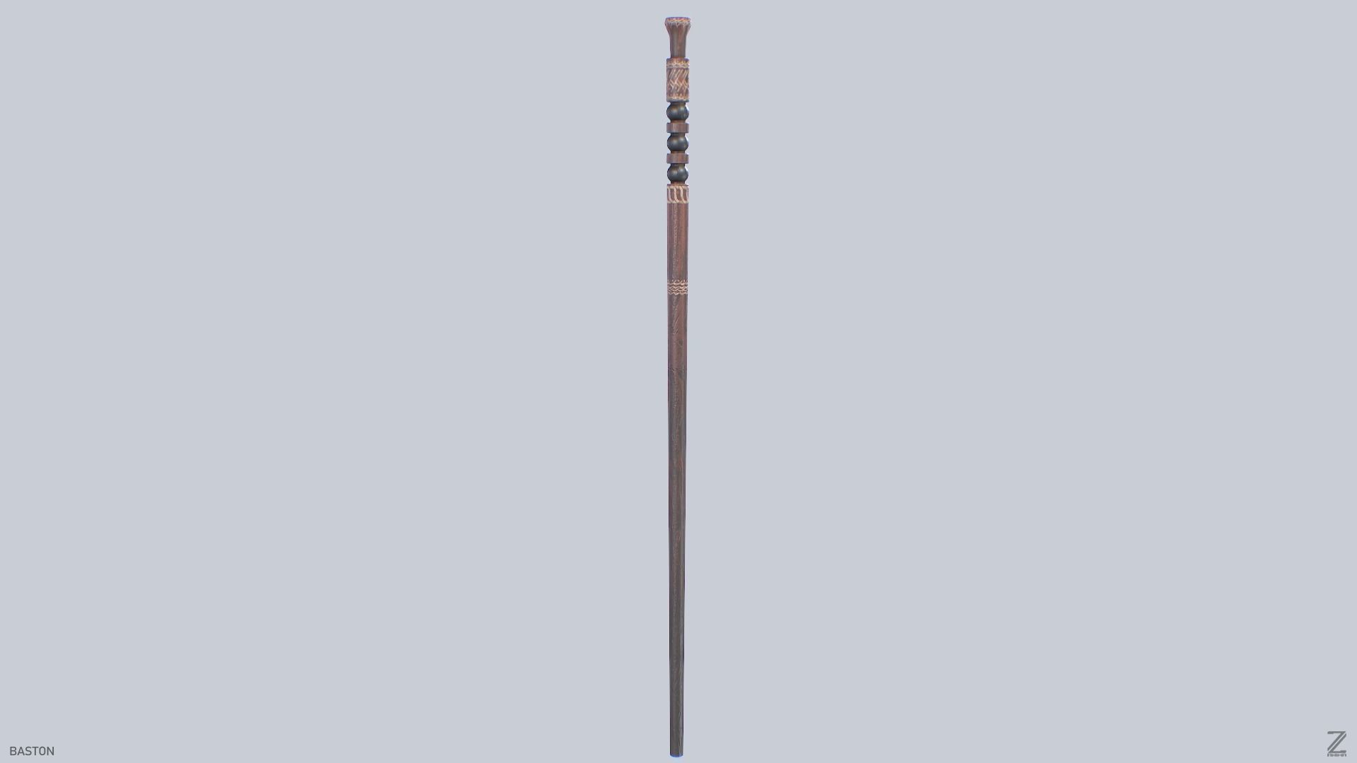 Baston Low-poly 3D model_2