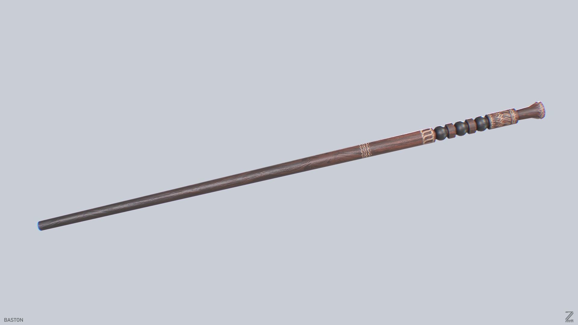 Baston Low-poly 3D model_6