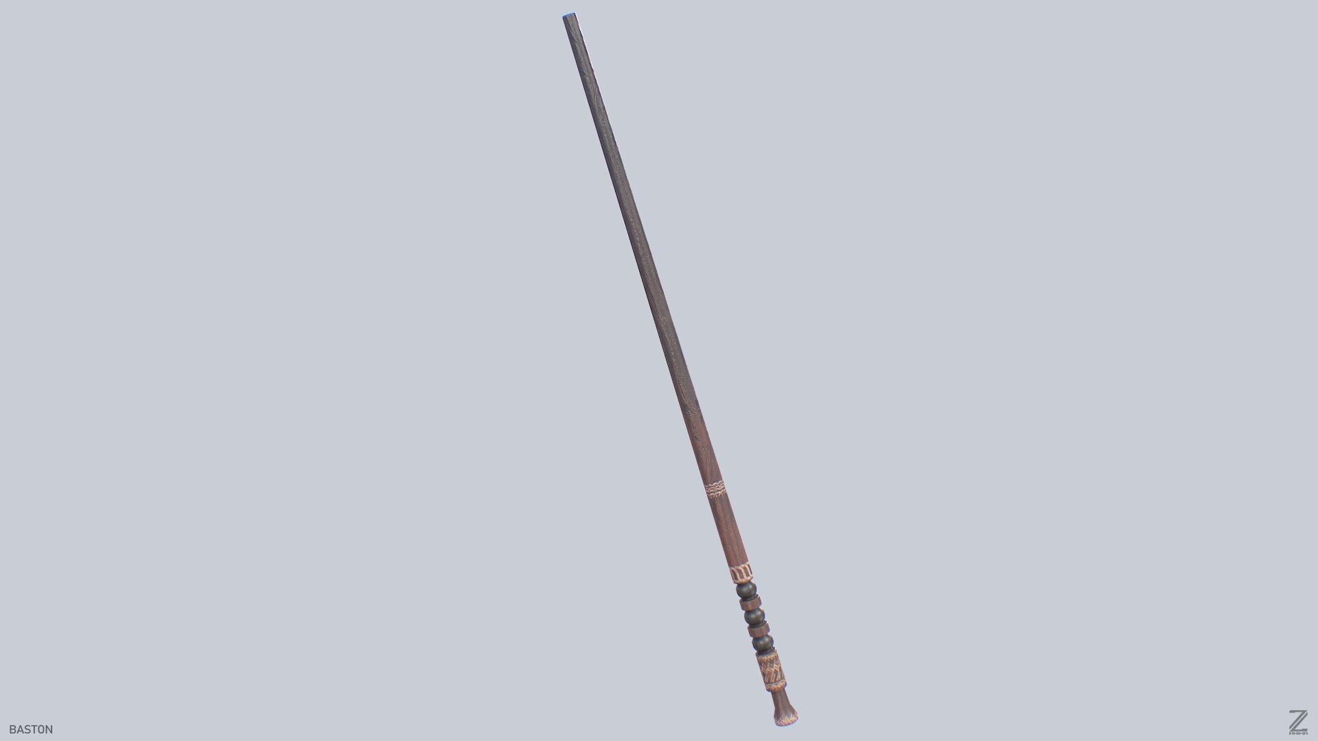 Baston Low-poly 3D model_5