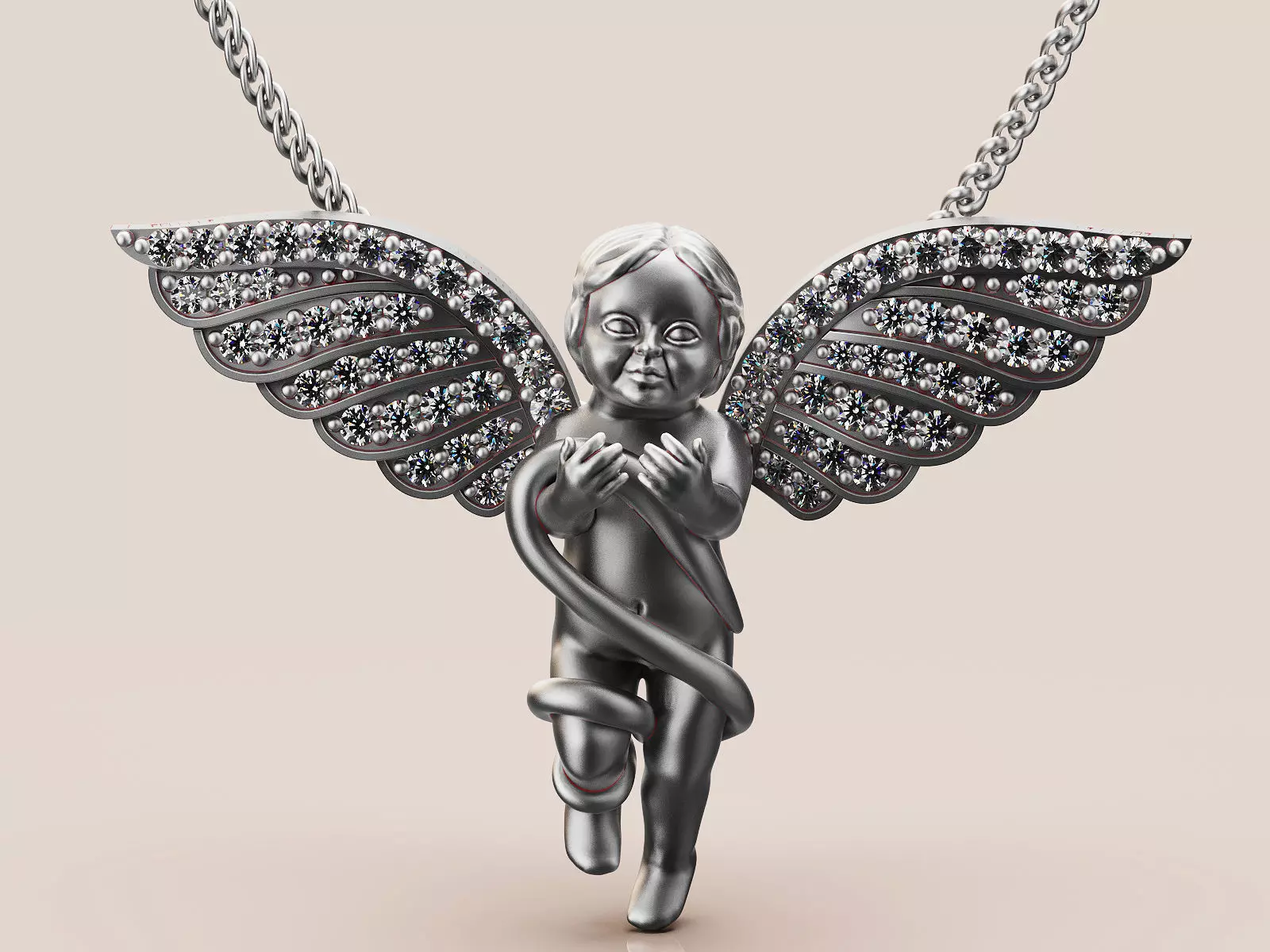 Angle pendant silver gold jewelry printable 3D model 3D print model