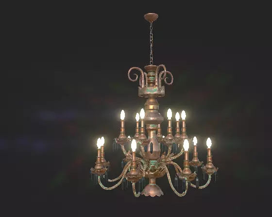 Chandelier Low-poly 3D model_0