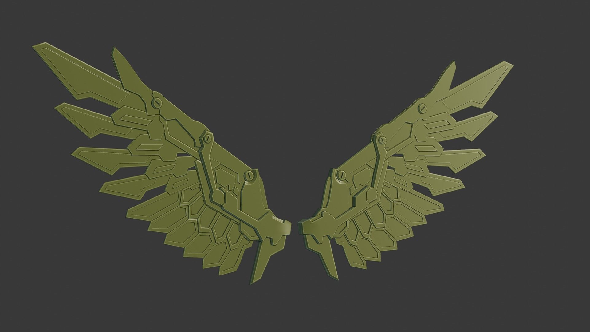 Mechanic Wing Low-poly 3D model_33