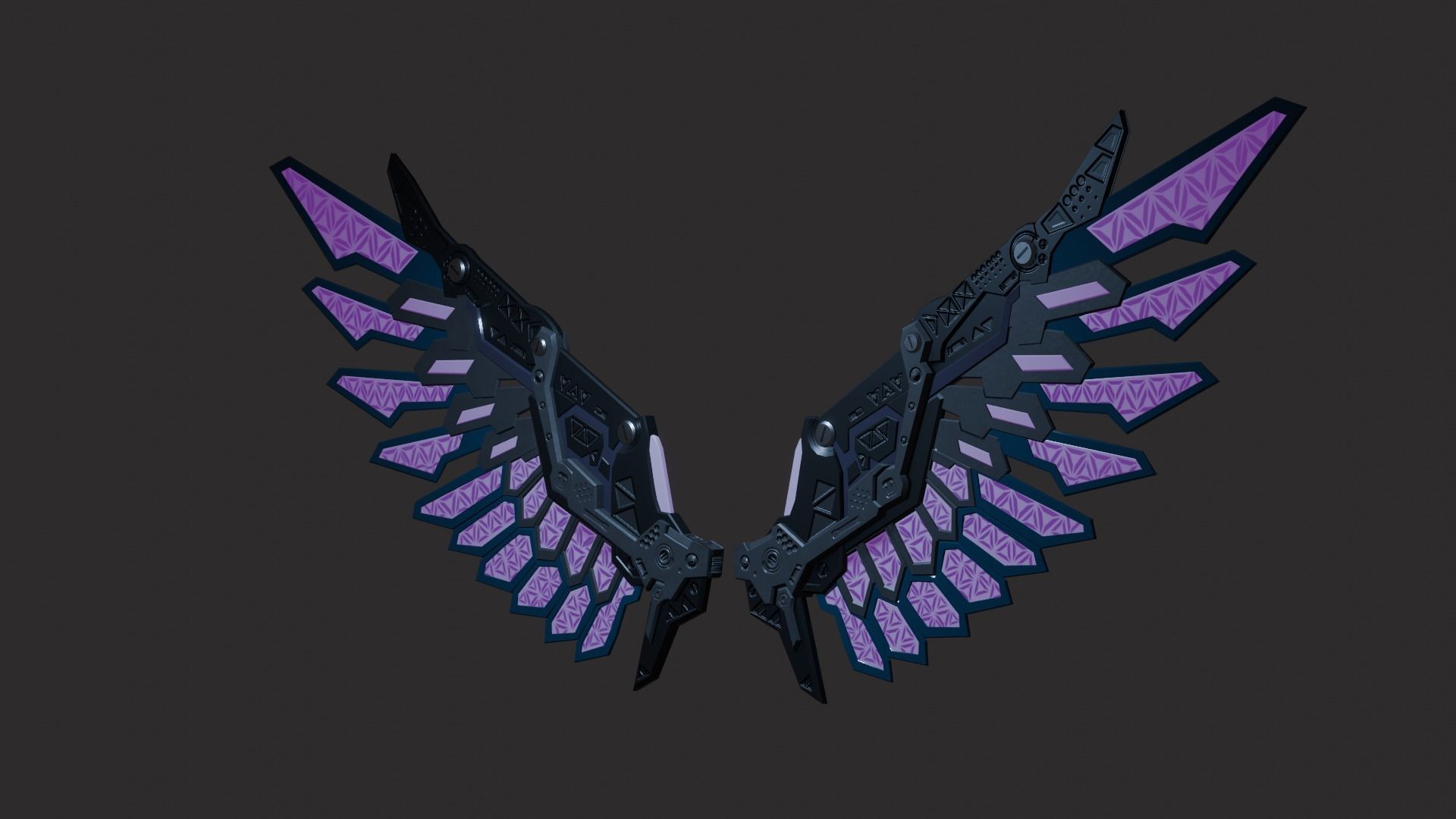 Mechanic Wing Low-poly 3D model_7