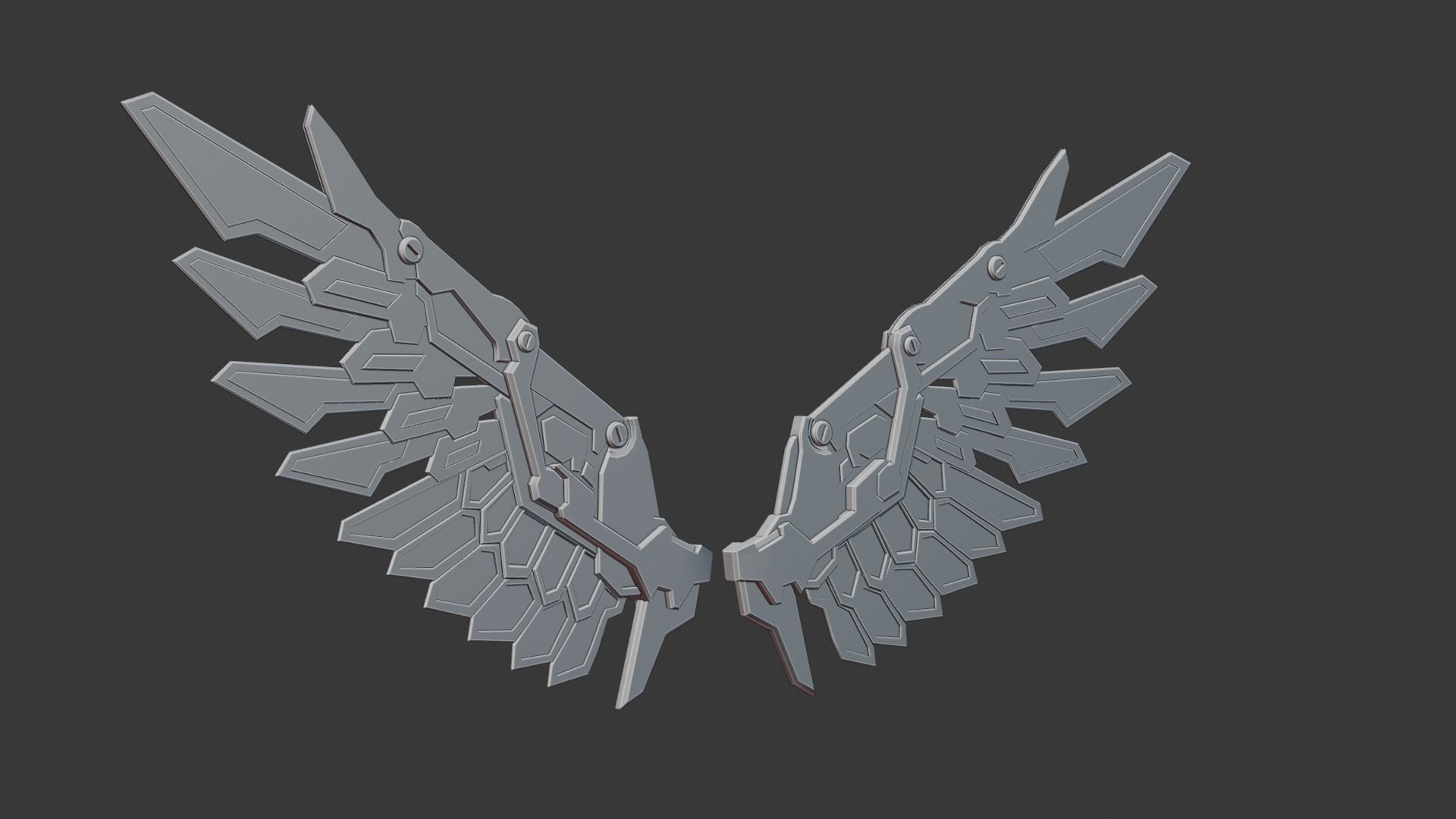 Mechanic Wing Low-poly 3D model_29