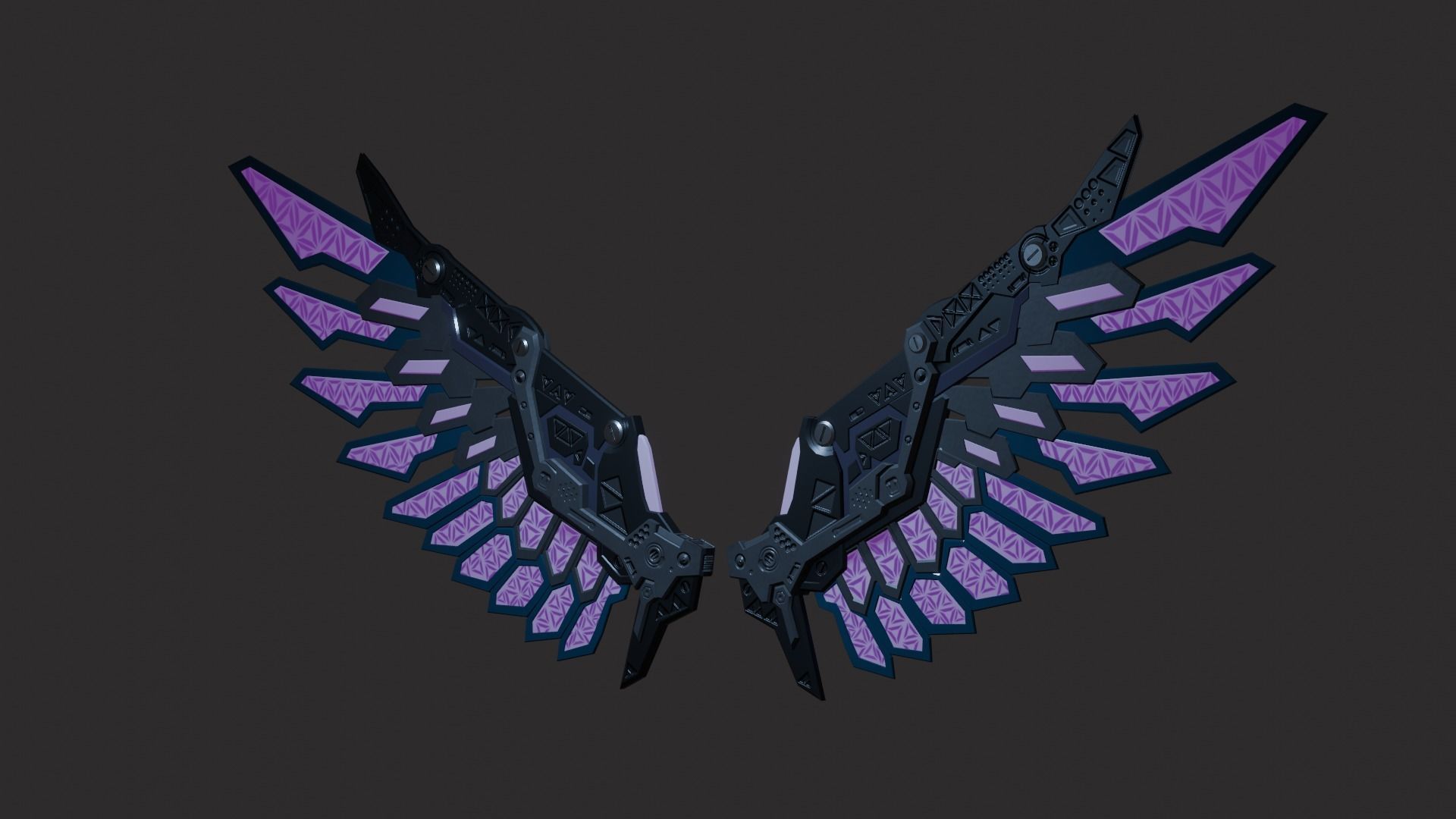 Mechanic Wing Low-poly 3D model_3