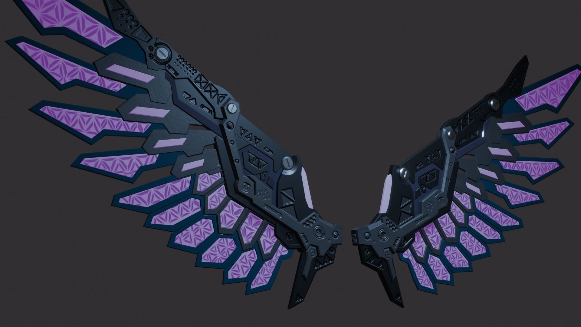 Mechanic Wing Low-poly 3D model_2