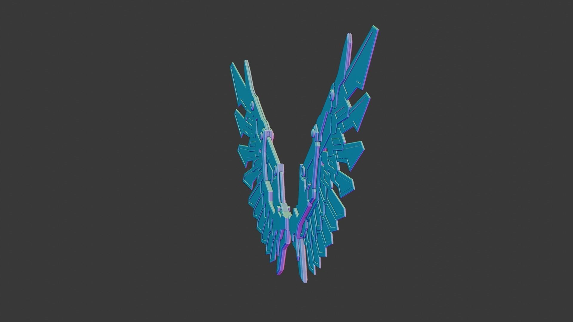 Mechanic Wing Low-poly 3D model_16