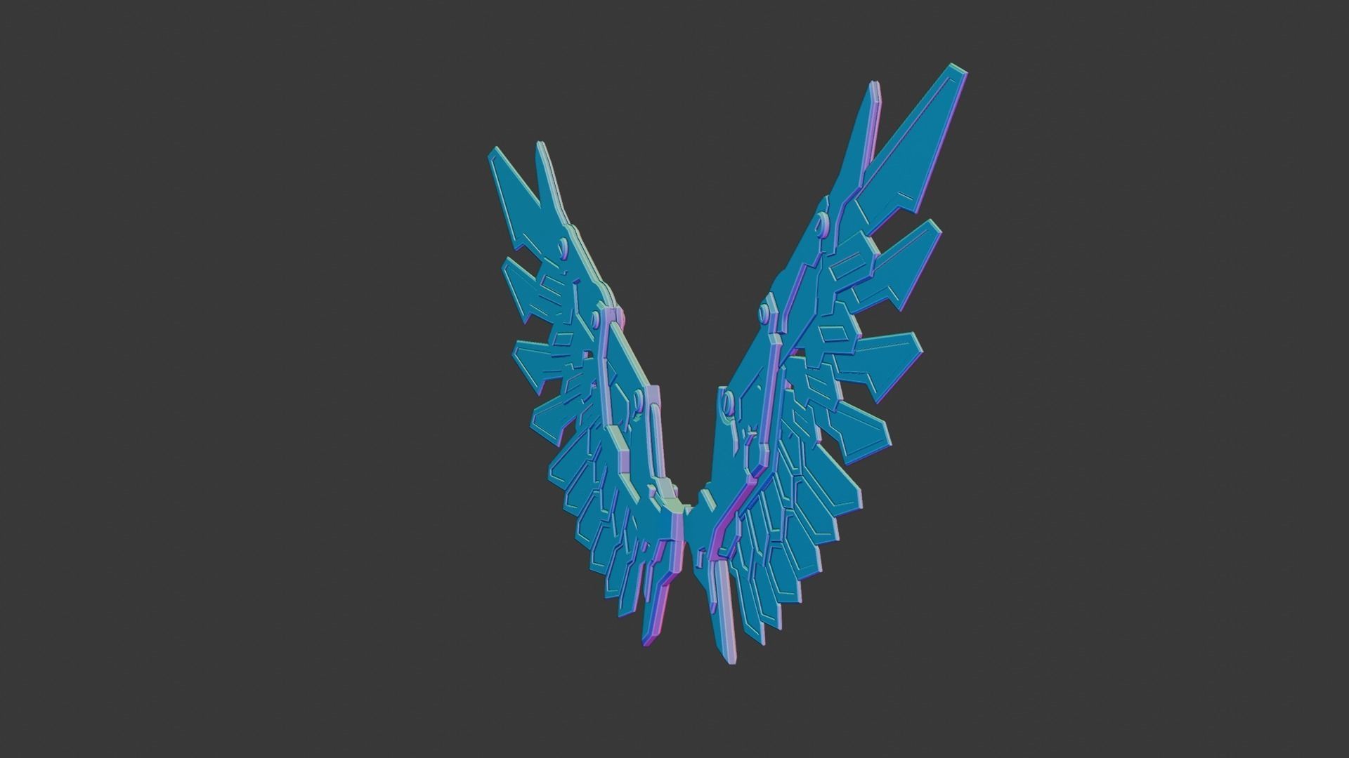 Mechanic Wing Low-poly 3D model_15
