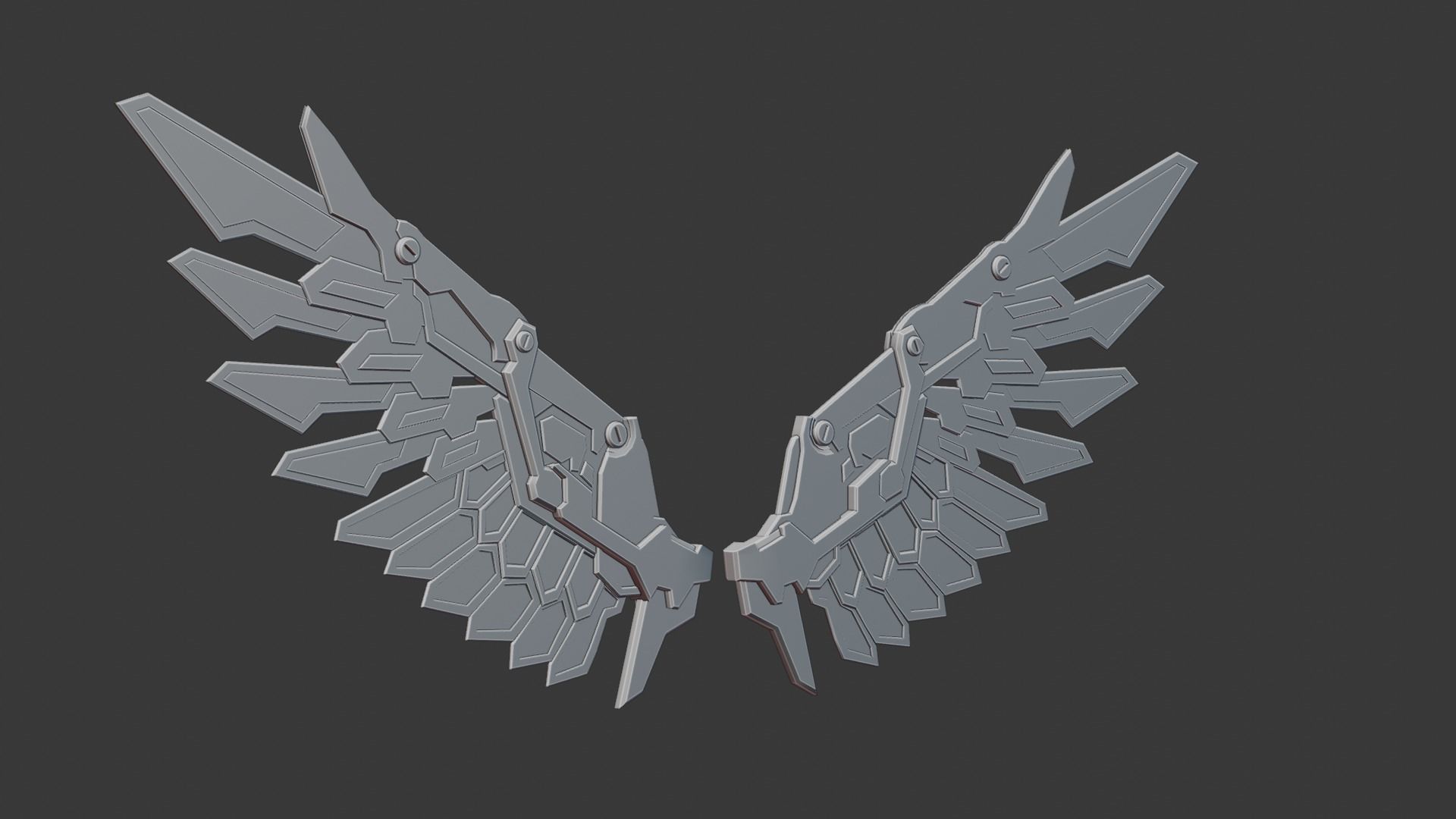 Mechanic Wing Low-poly 3D model_30