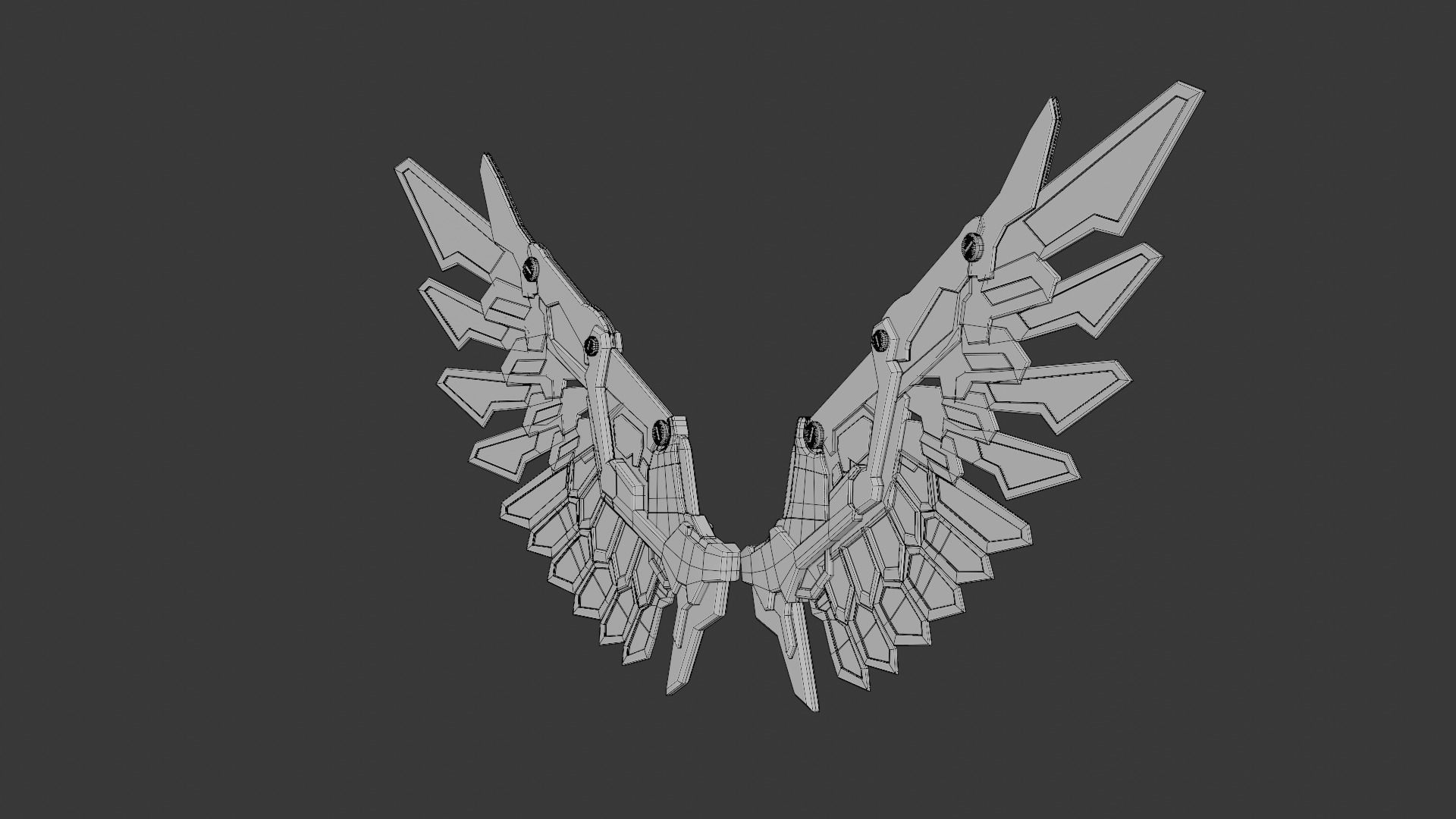 Mechanic Wing Low-poly 3D model_11