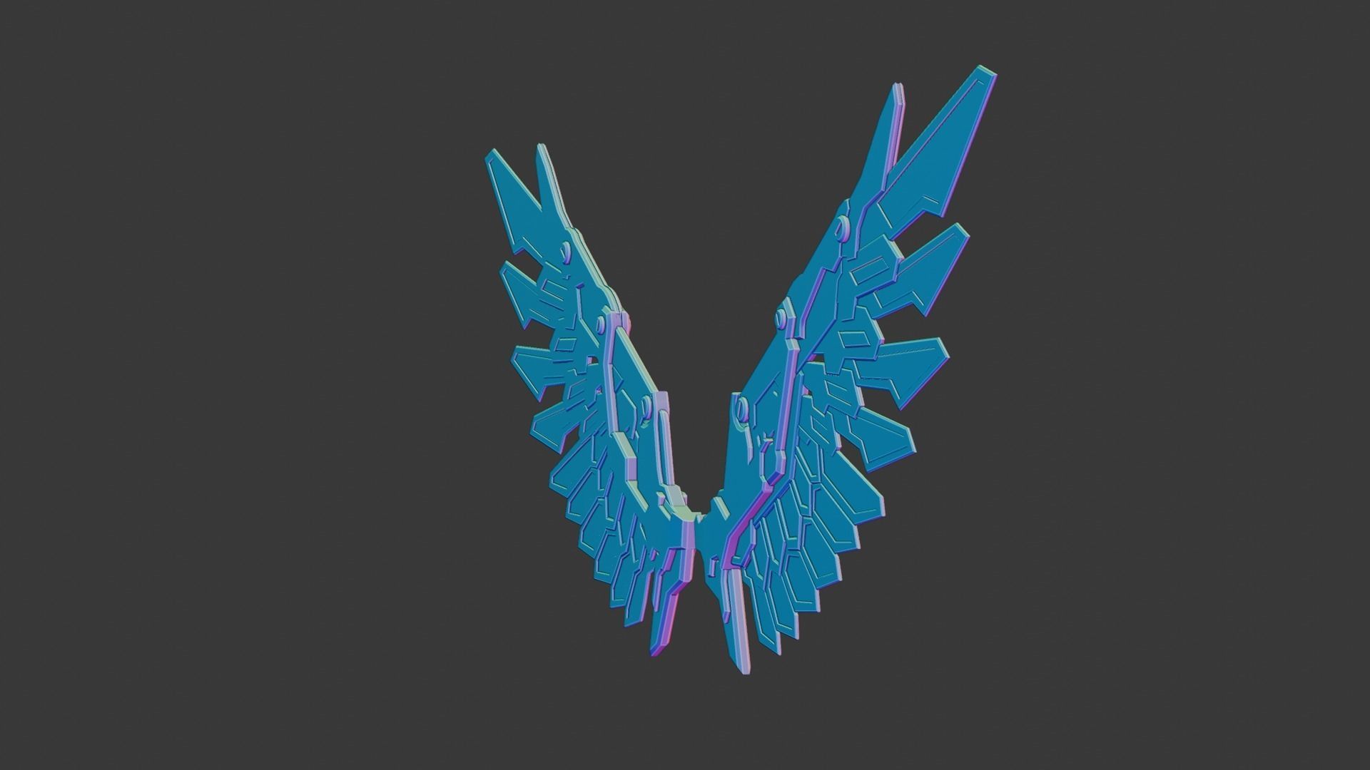 Mechanic Wing Low-poly 3D model_14
