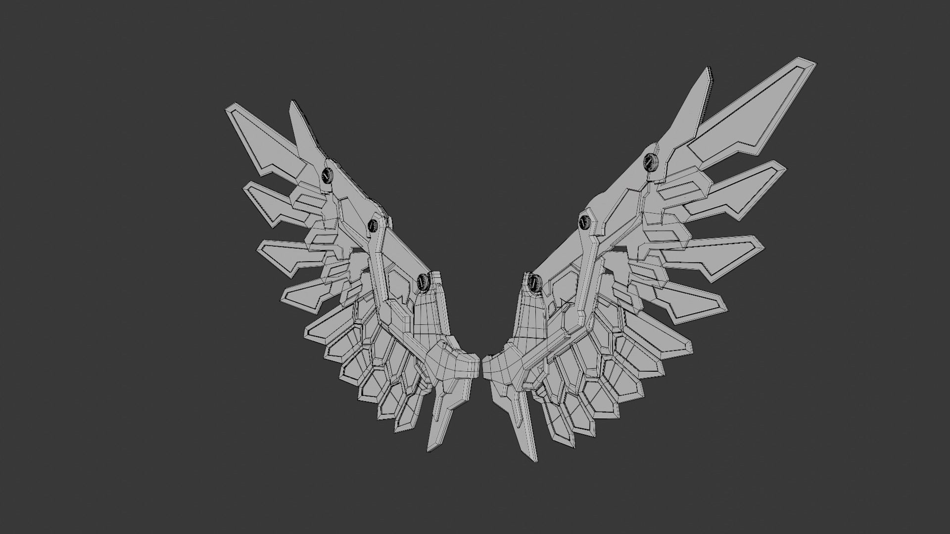 Mechanic Wing Low-poly 3D model_10