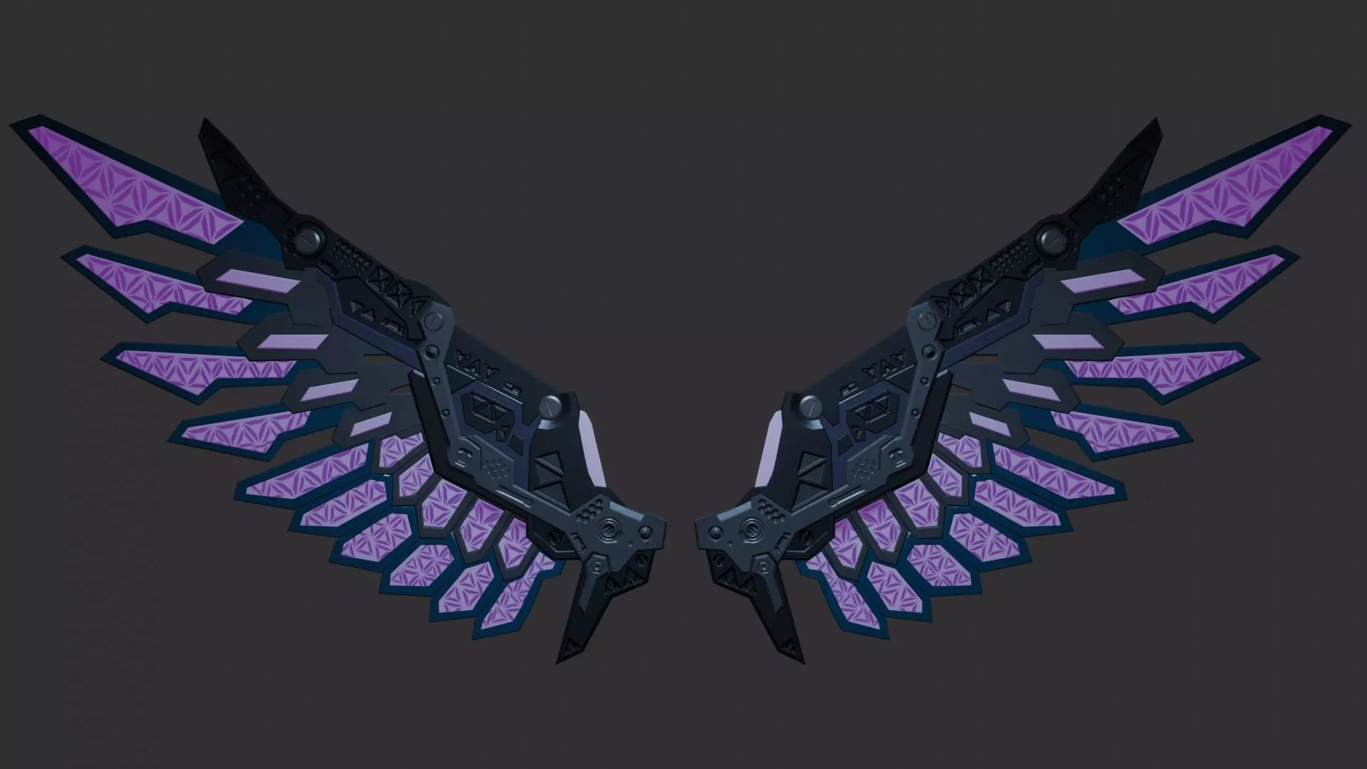 Mechanic Wing Low-poly 3D model_0