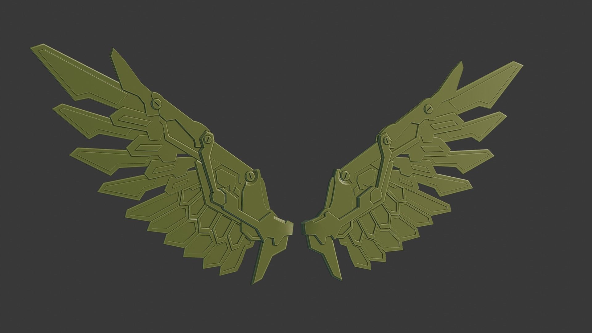 Mechanic Wing Low-poly 3D model_34