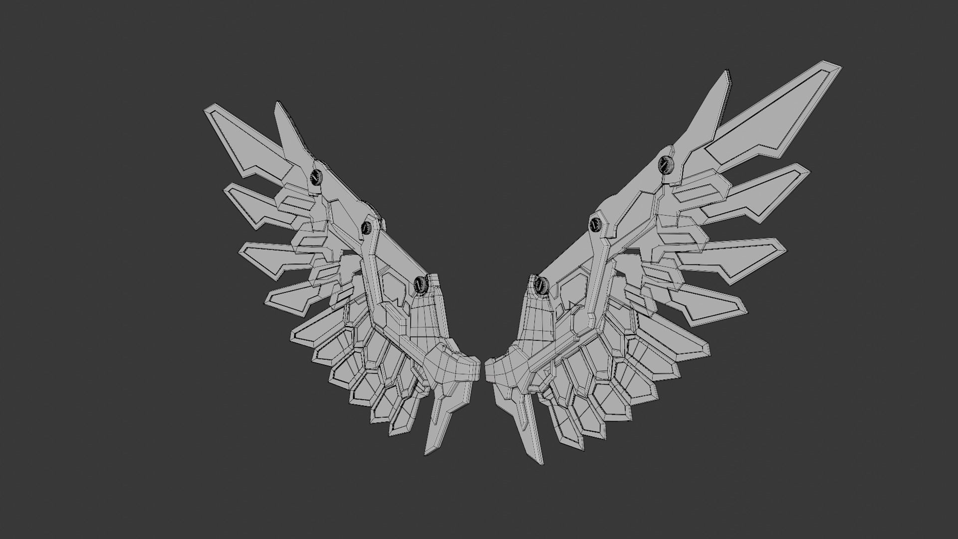 Mechanic Wing Low-poly 3D model_9