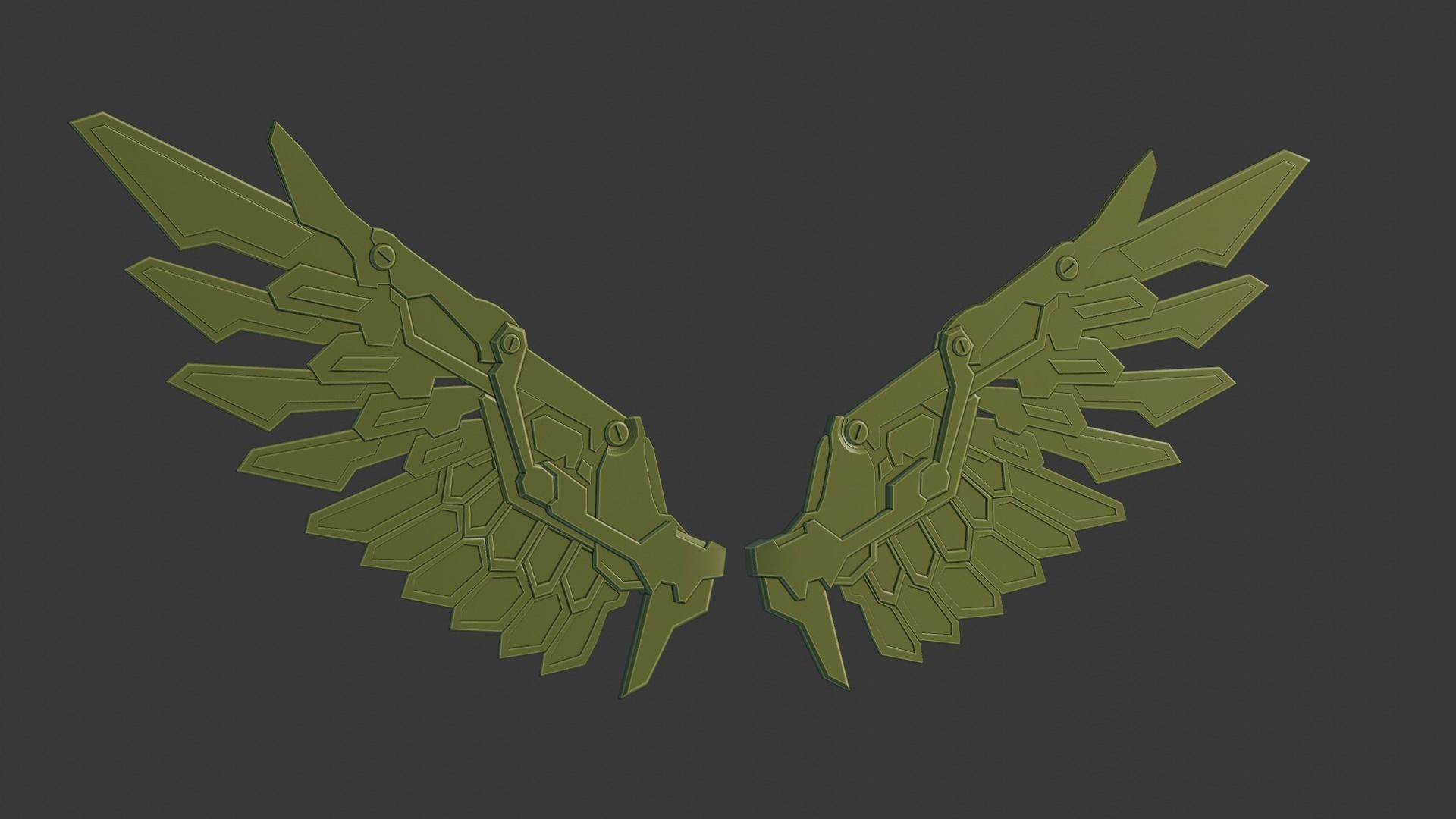 Mechanic Wing Low-poly 3D model_37