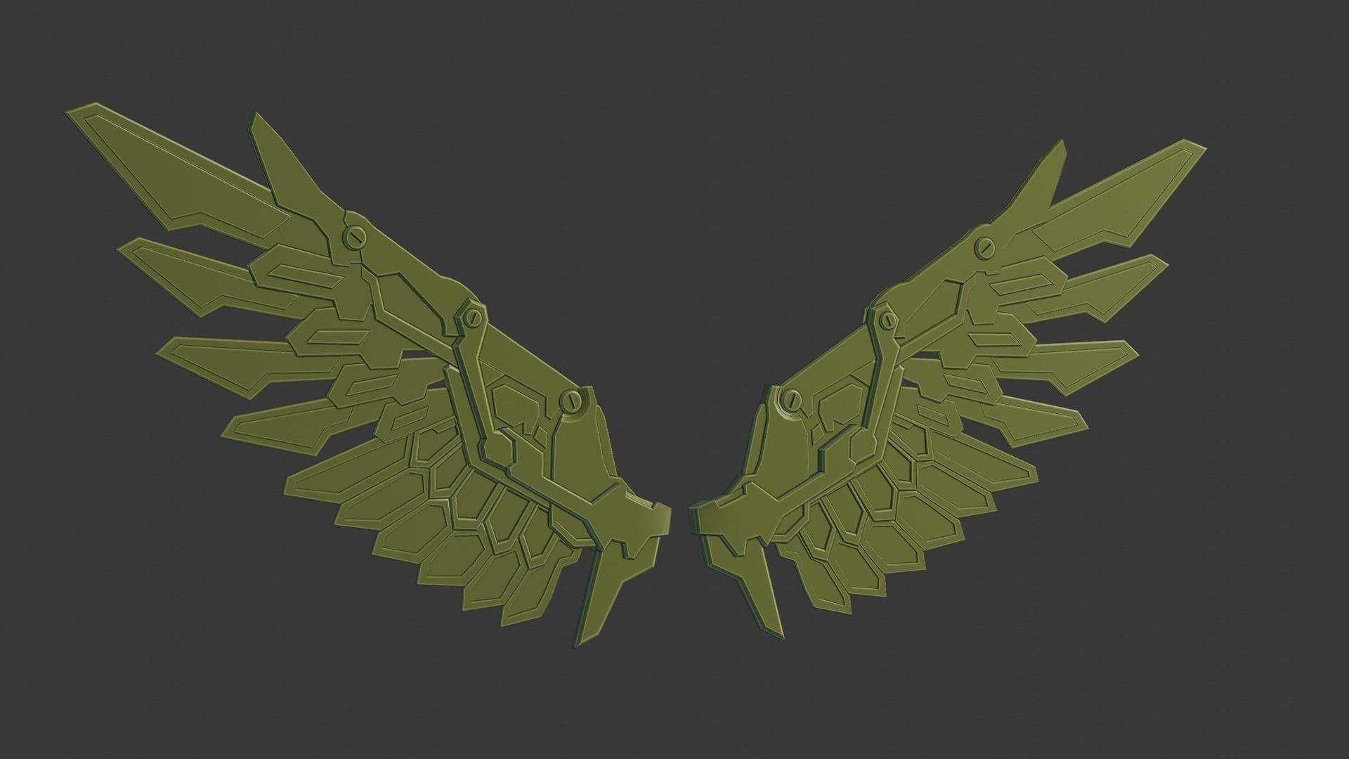 Mechanic Wing Low-poly 3D model_35