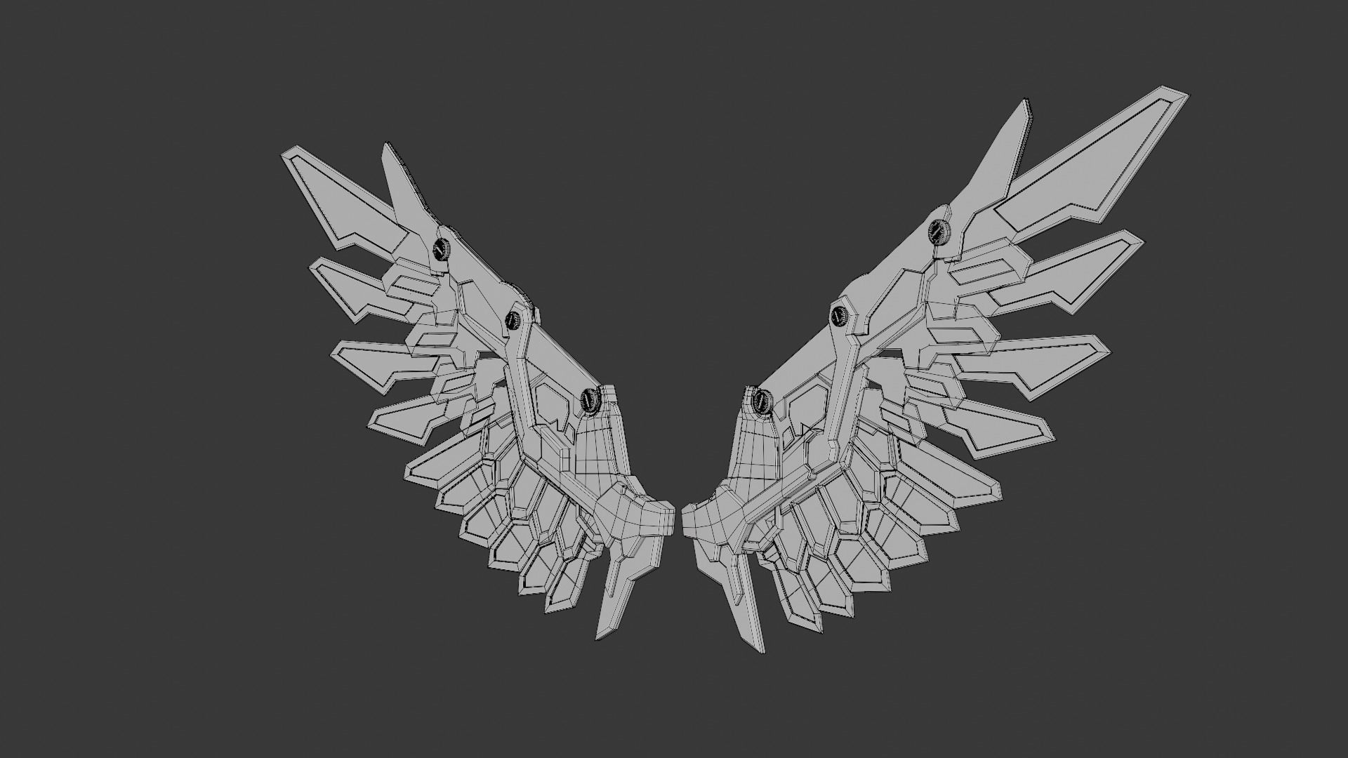 Mechanic Wing Low-poly 3D model_8