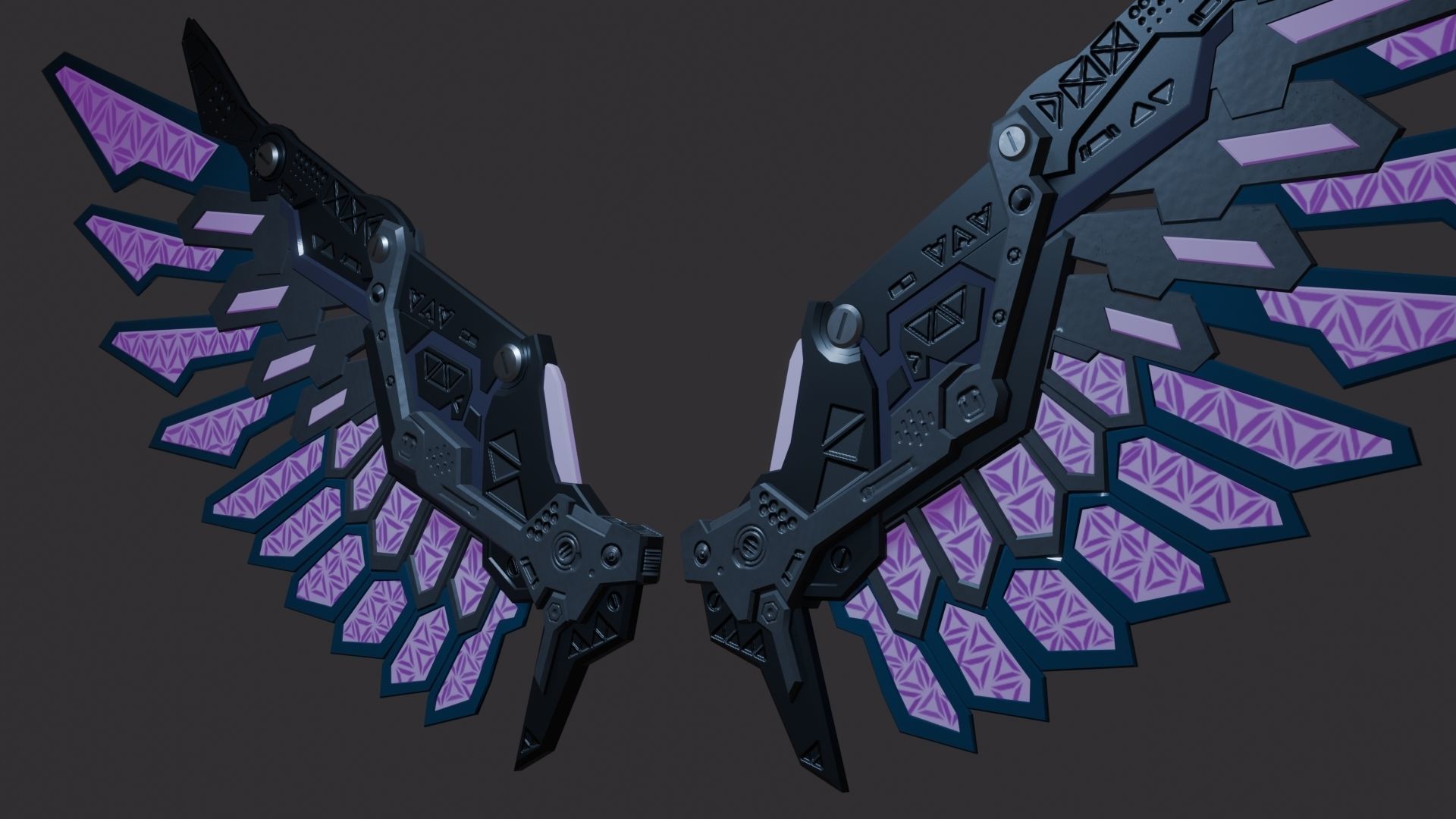 Mechanic Wing Low-poly 3D model_1