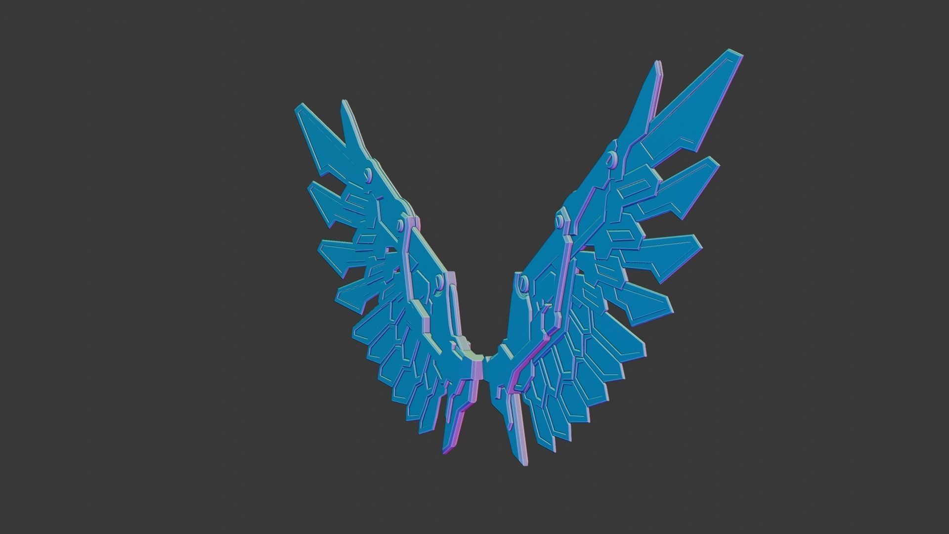 Mechanic Wing Low-poly 3D model_13