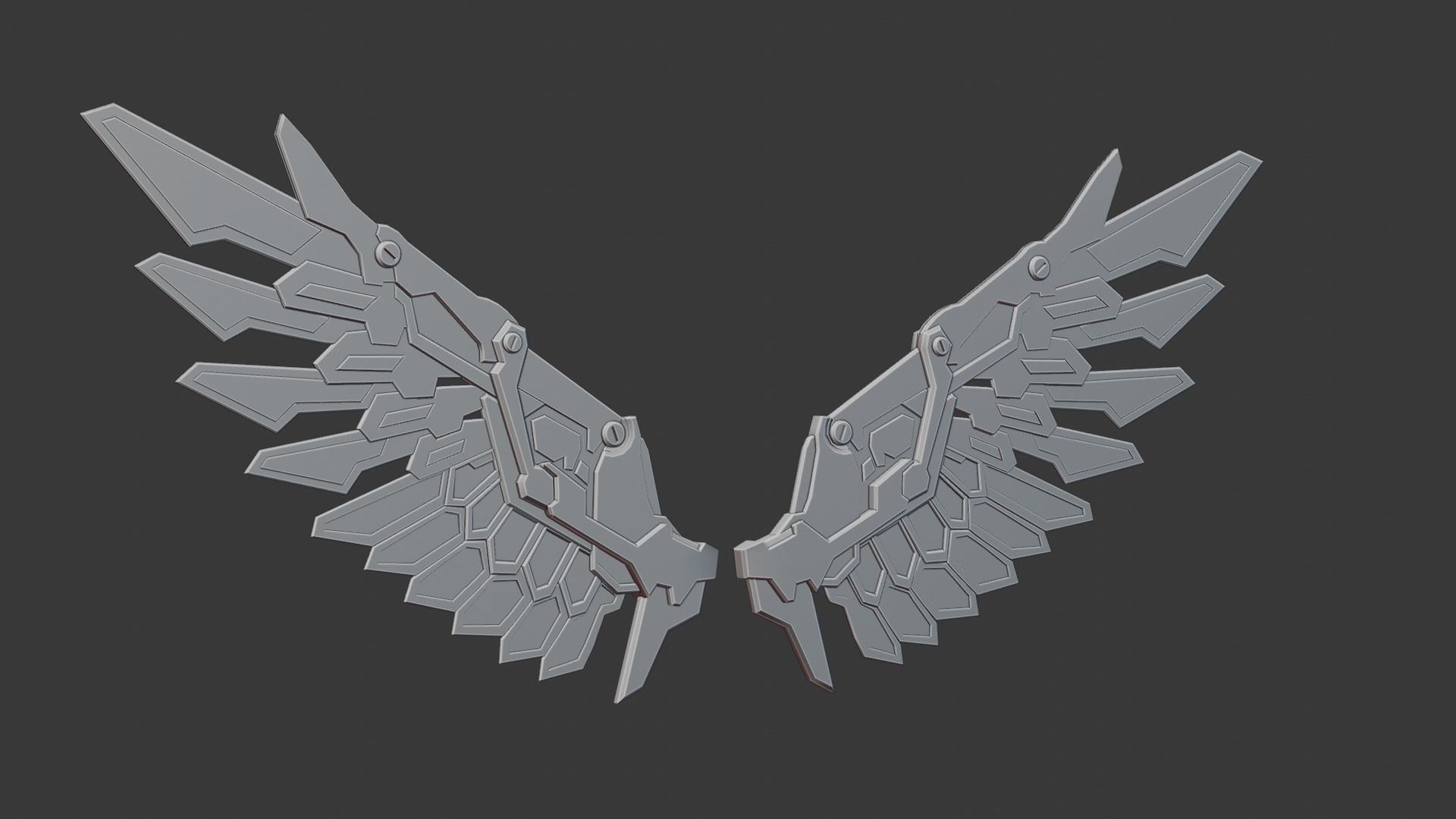 Mechanic Wing Low-poly 3D model_32