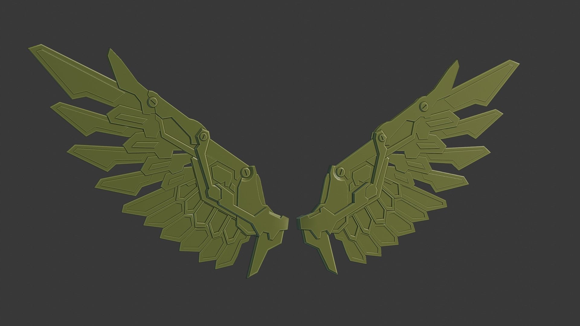 Mechanic Wing Low-poly 3D model_36