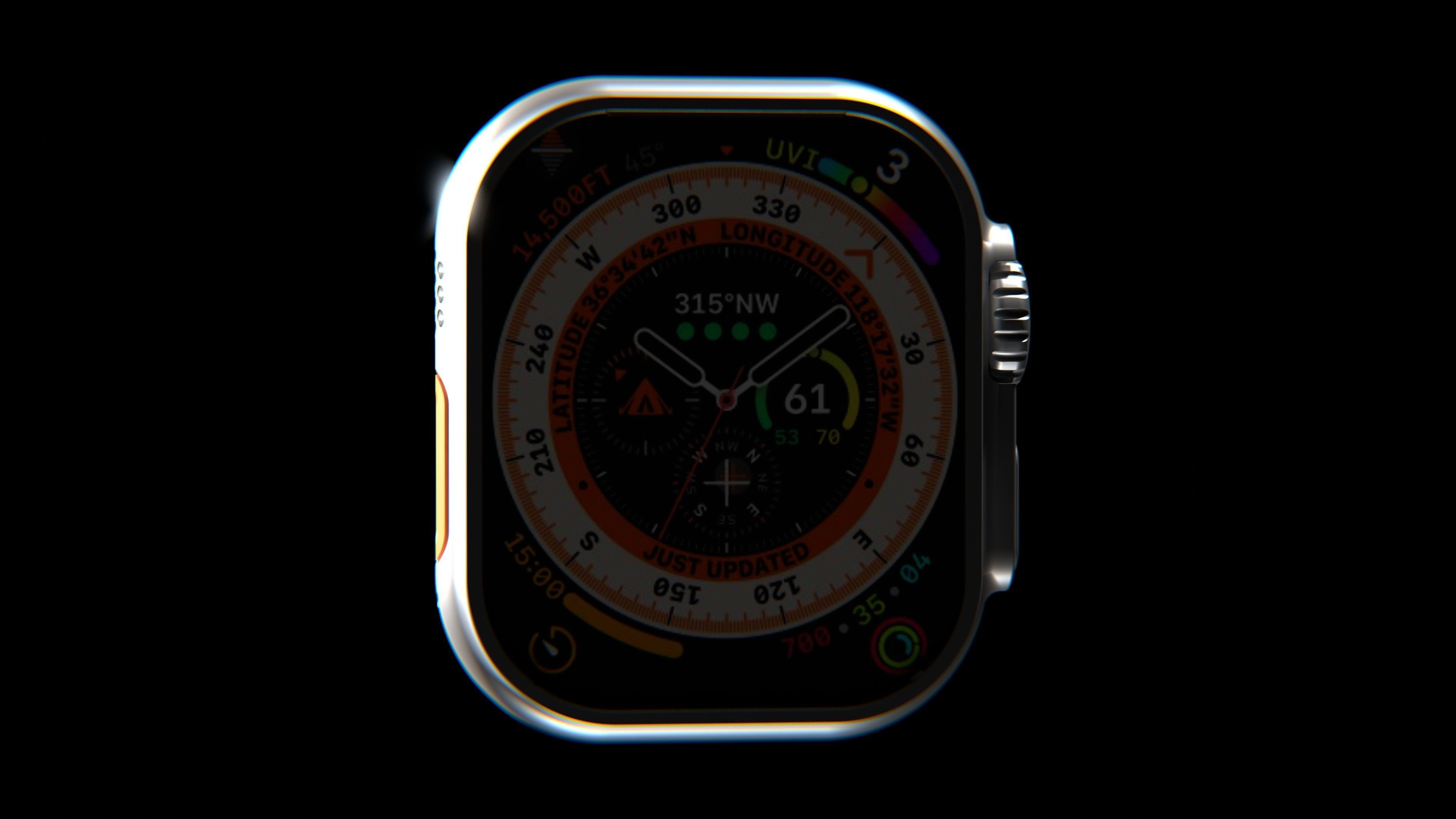 3D Mation and Modeling Apple Watch Low-poly 3D model_3