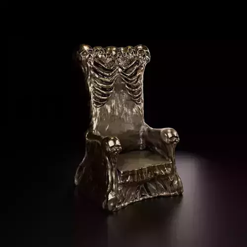 A throne of skulls Low-poly 3D model