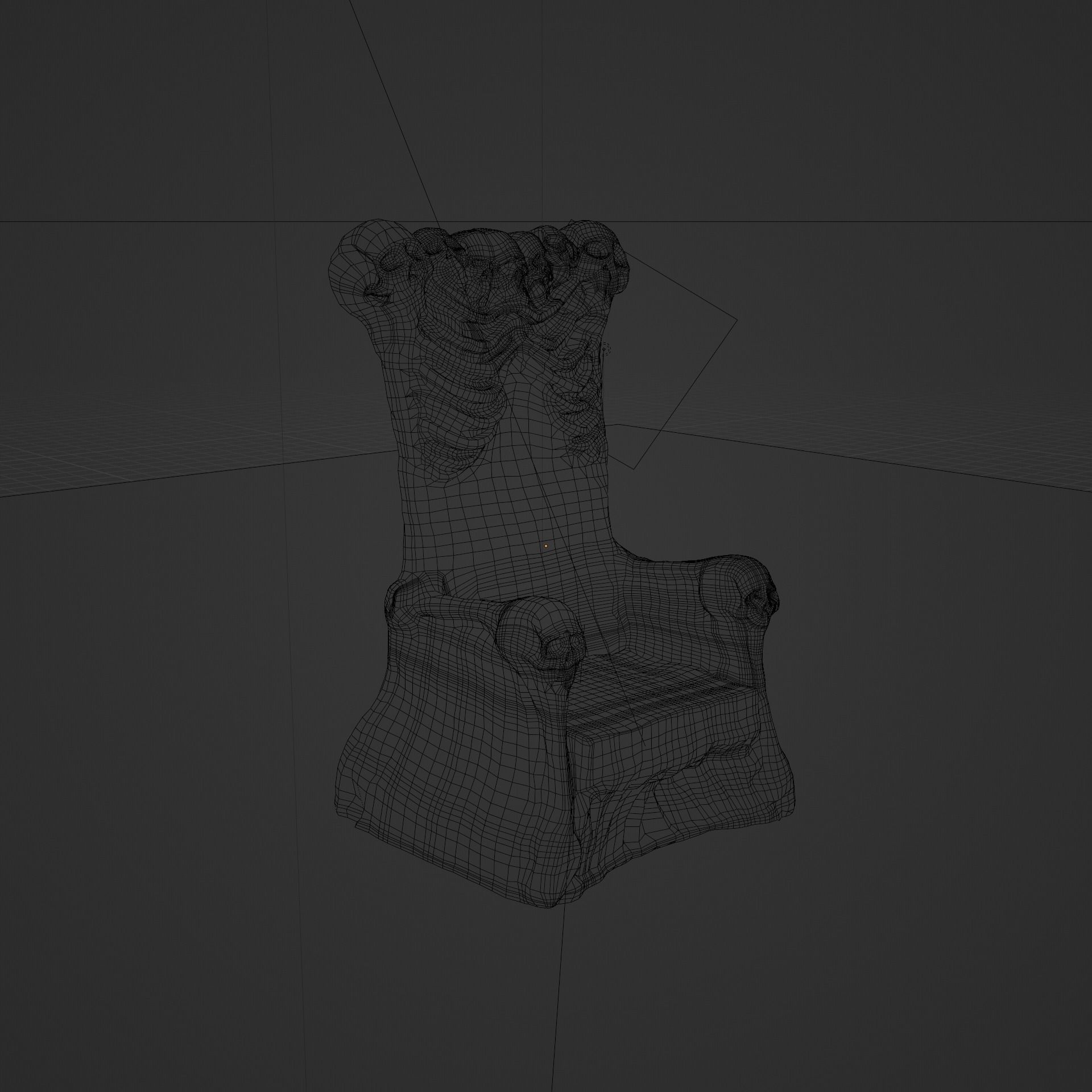 A throne of skulls Low-poly 3D model_7