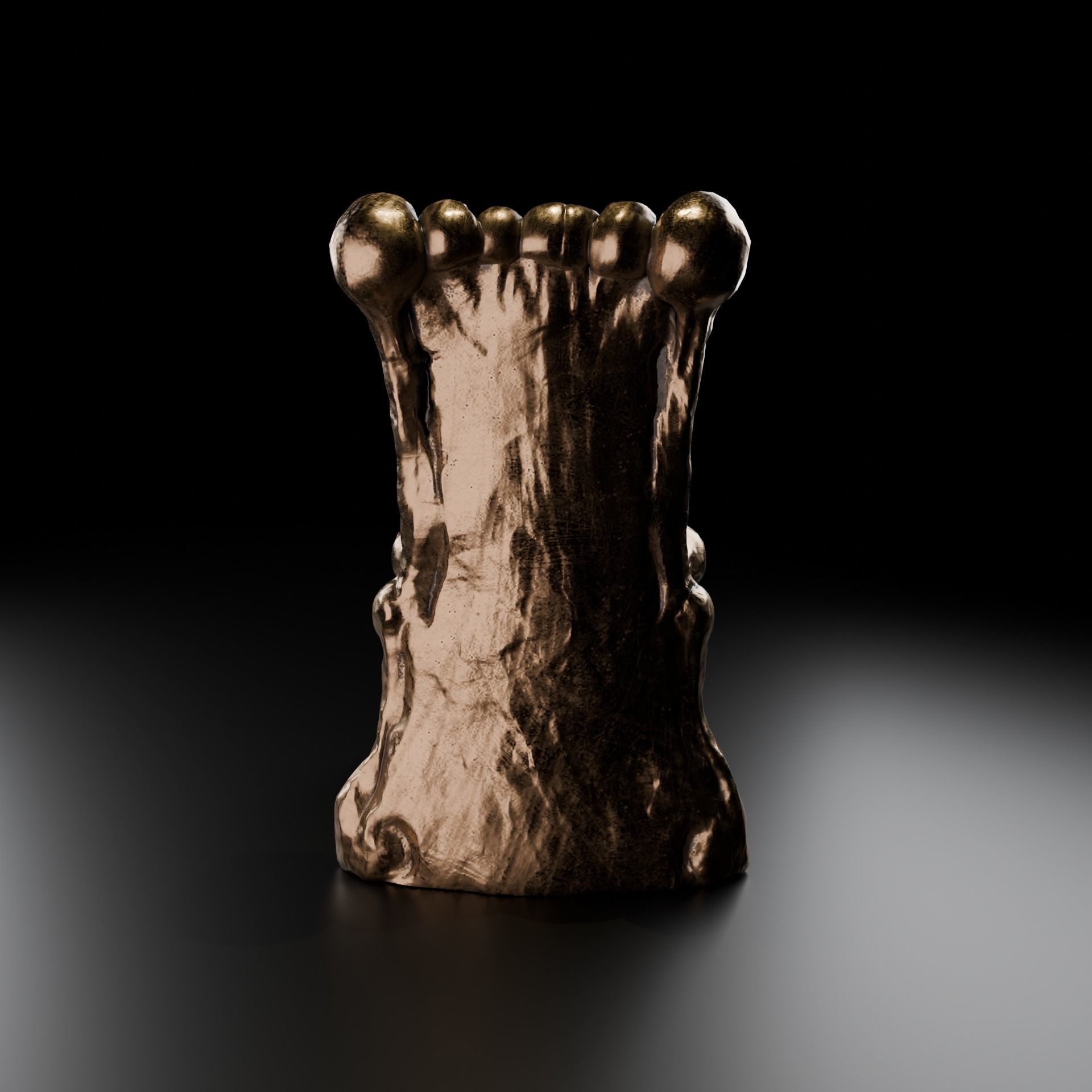 A throne of skulls Low-poly 3D model_3