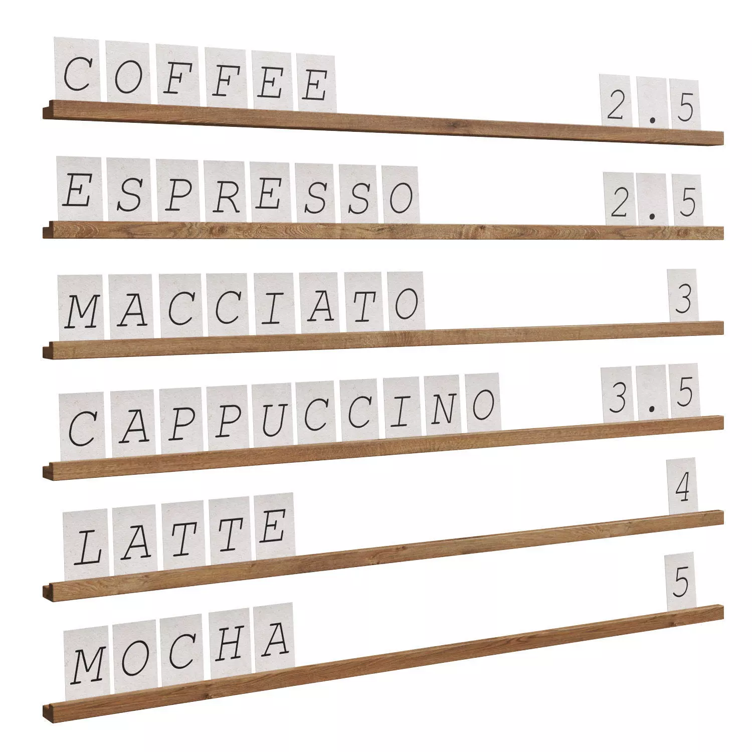 Coffee Shop Menu Low-poly 3D model