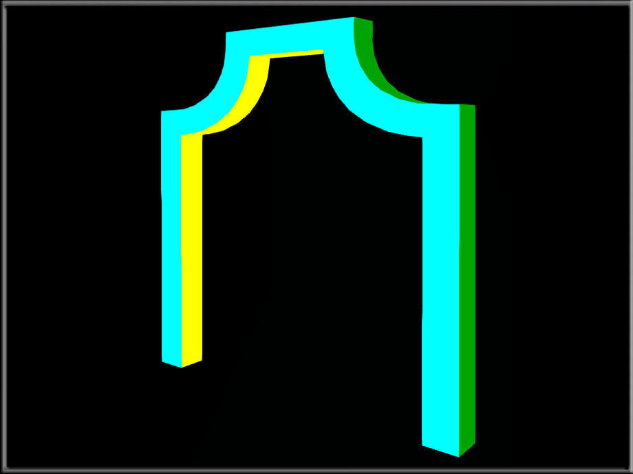 Huge Draped Arch Low-poly 3D model_1