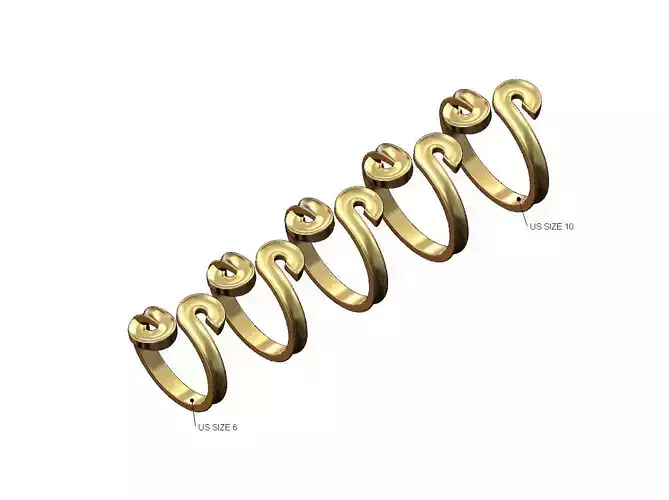 Concave bypass scroll ends 3mm wide band