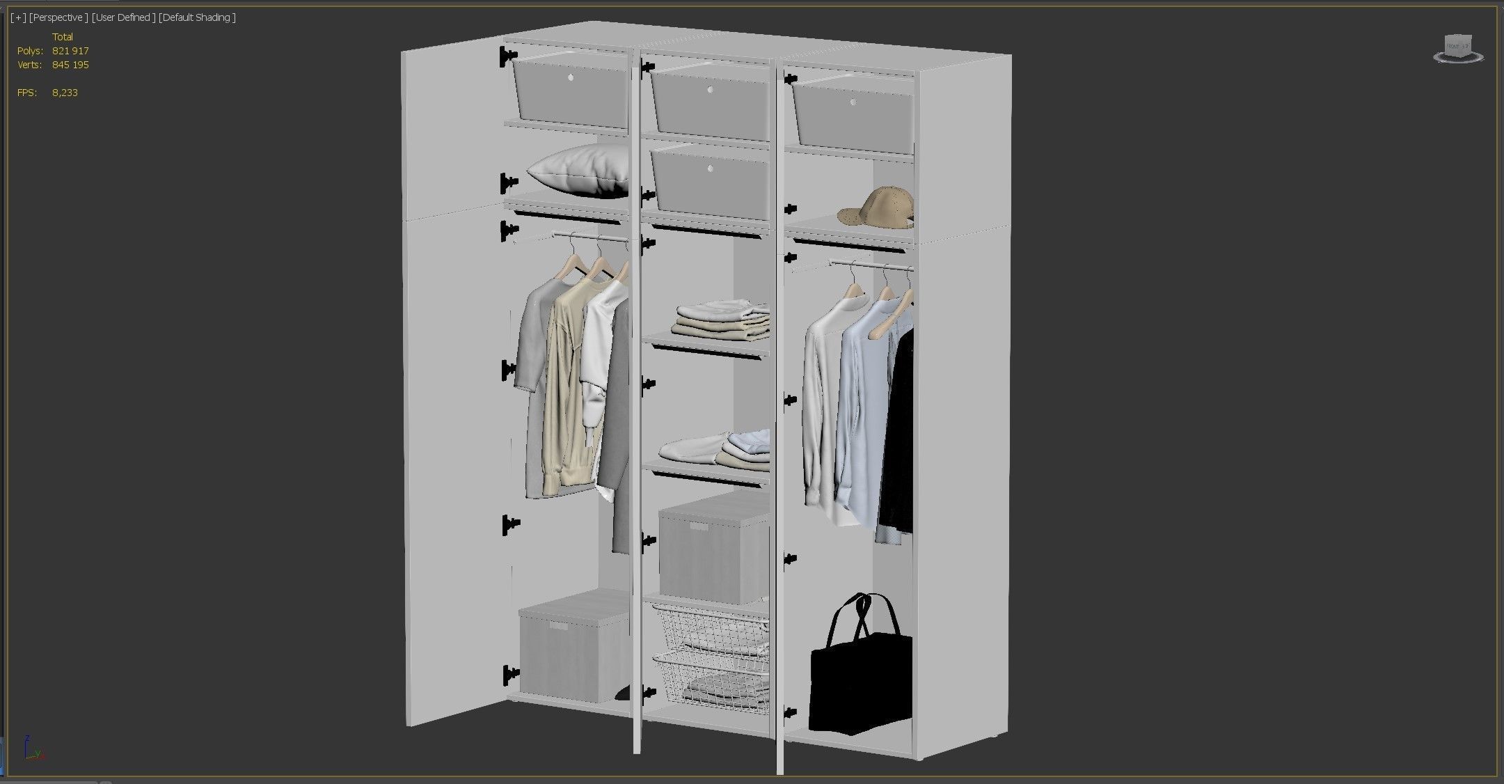 Wardrobe IKEA Set 01 3D model_11