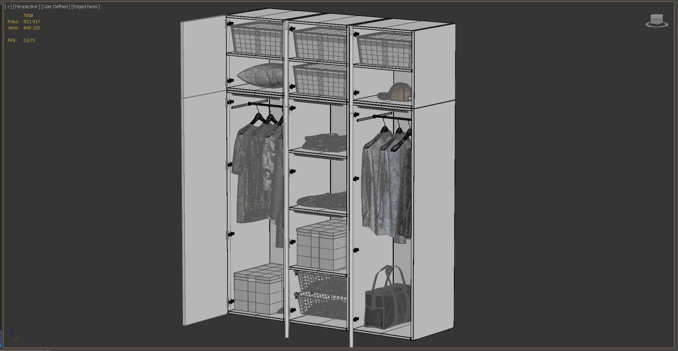 Wardrobe IKEA Set 01 3D model_10