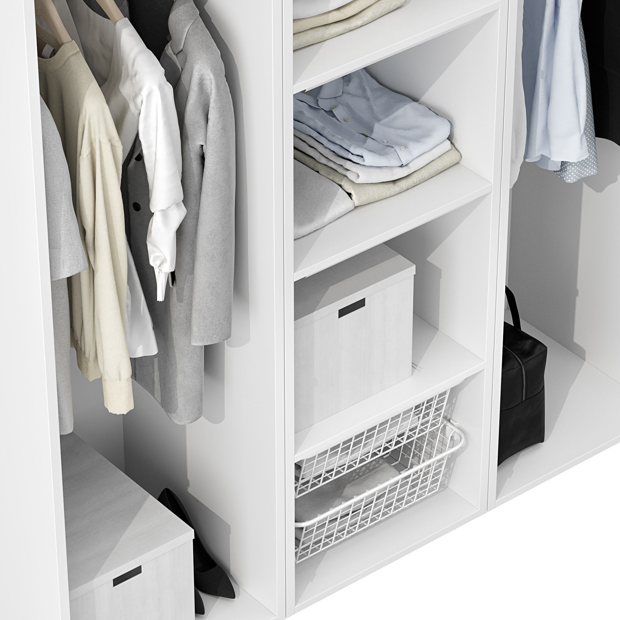 Wardrobe IKEA Set 01 3D model_2