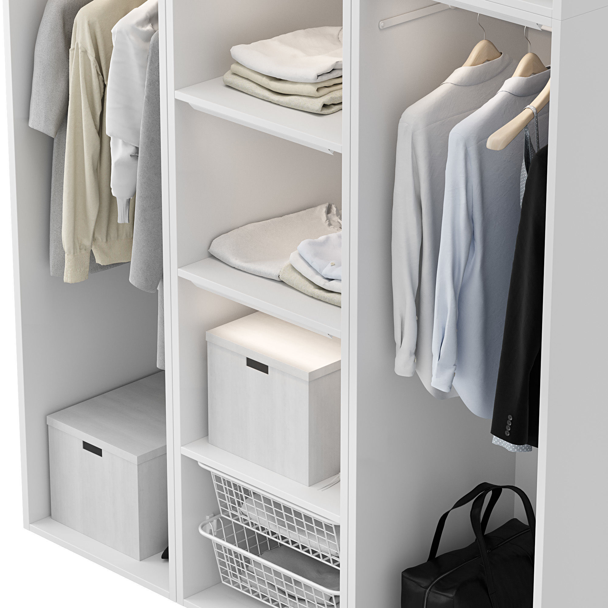 Wardrobe IKEA Set 01 3D model_8