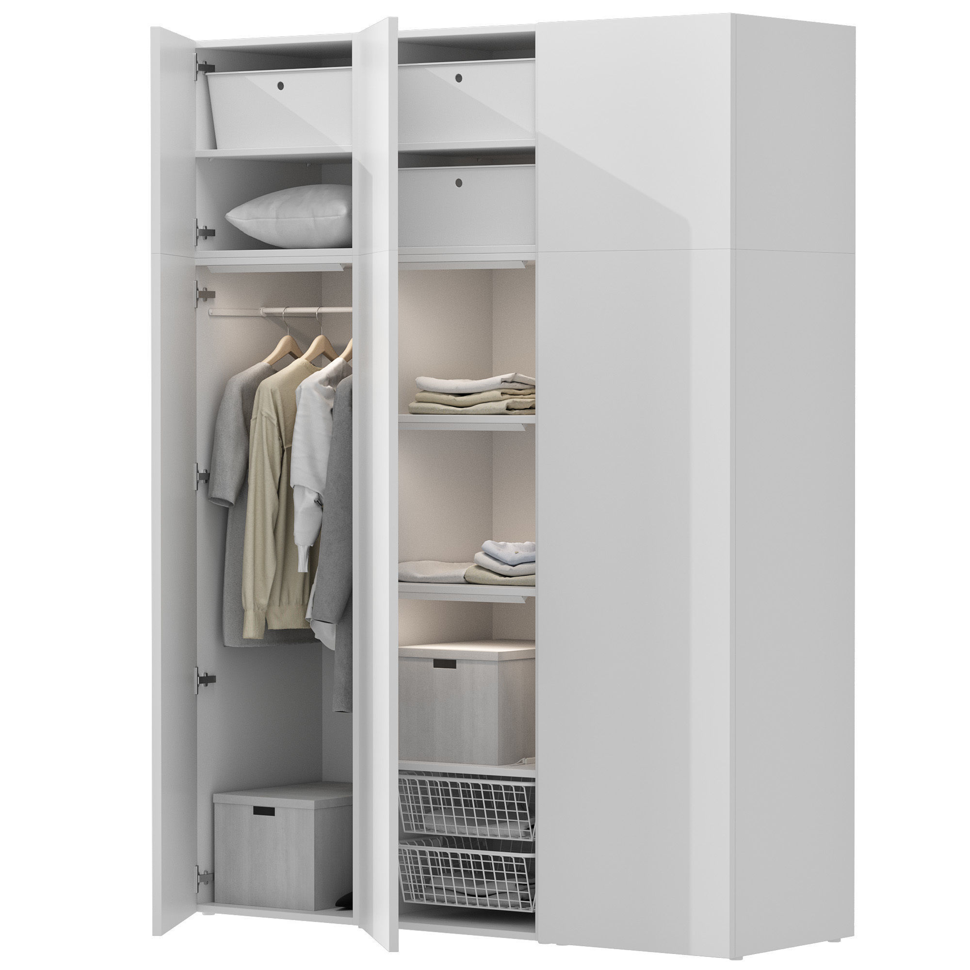 Wardrobe IKEA Set 01 3D model_4