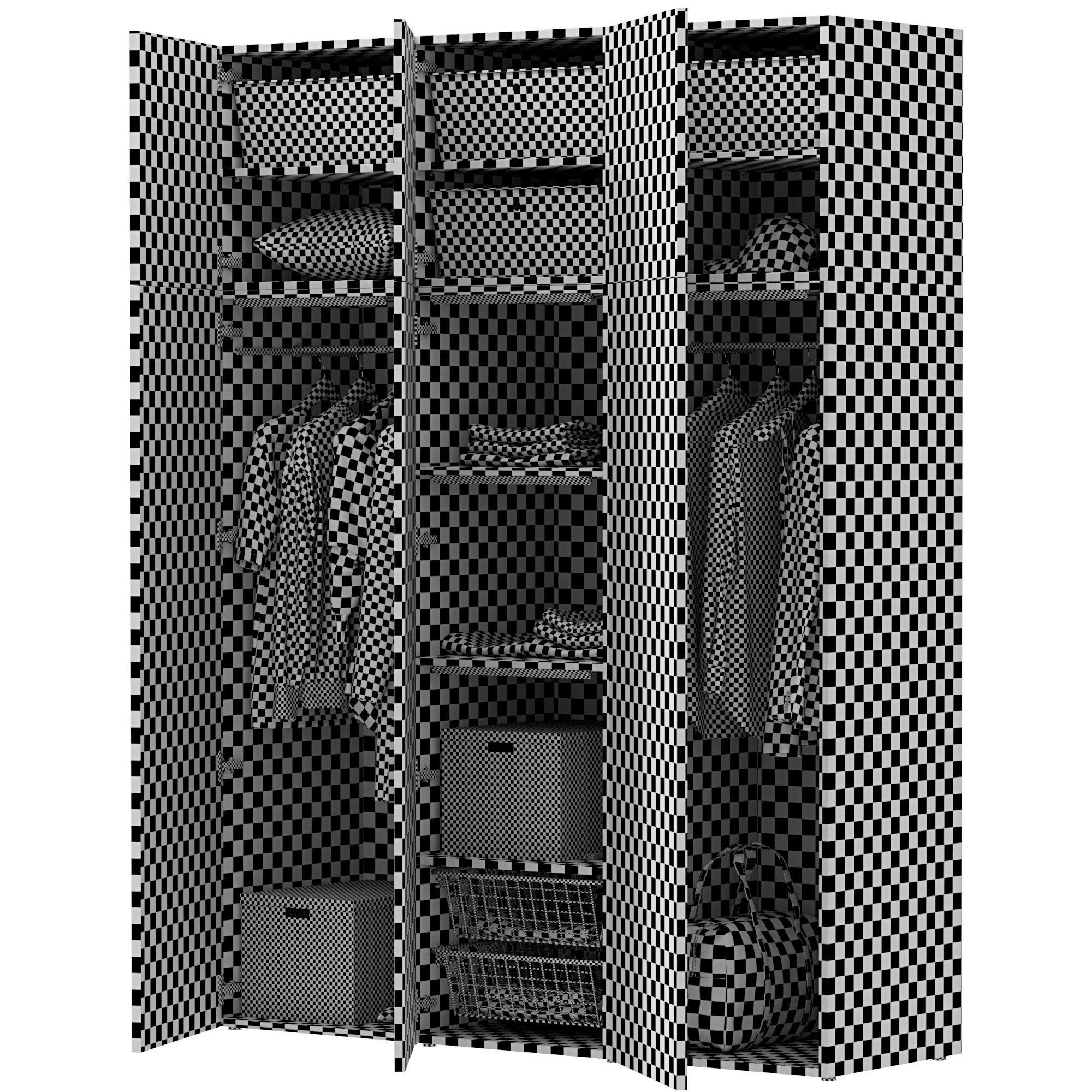 Wardrobe IKEA Set 01 3D model_7