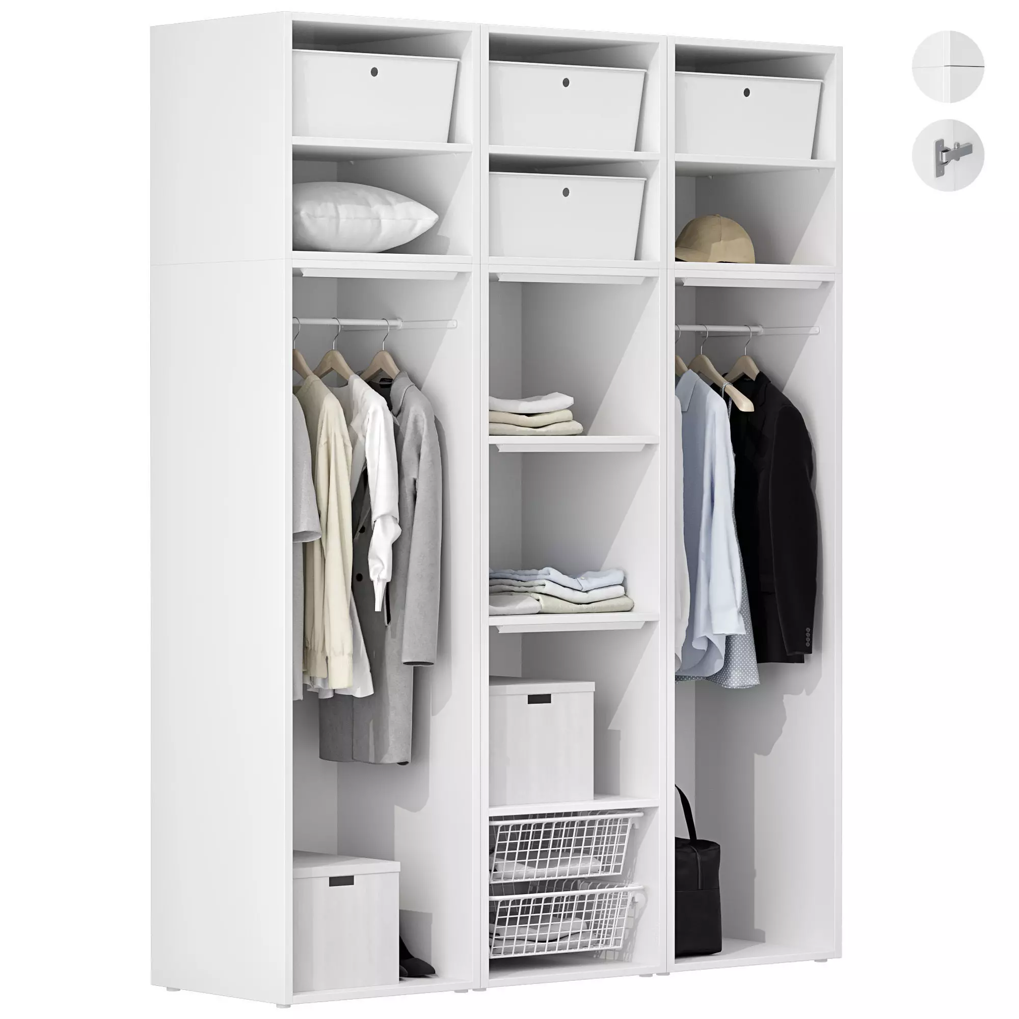 Wardrobe IKEA Set 01 3D model_0