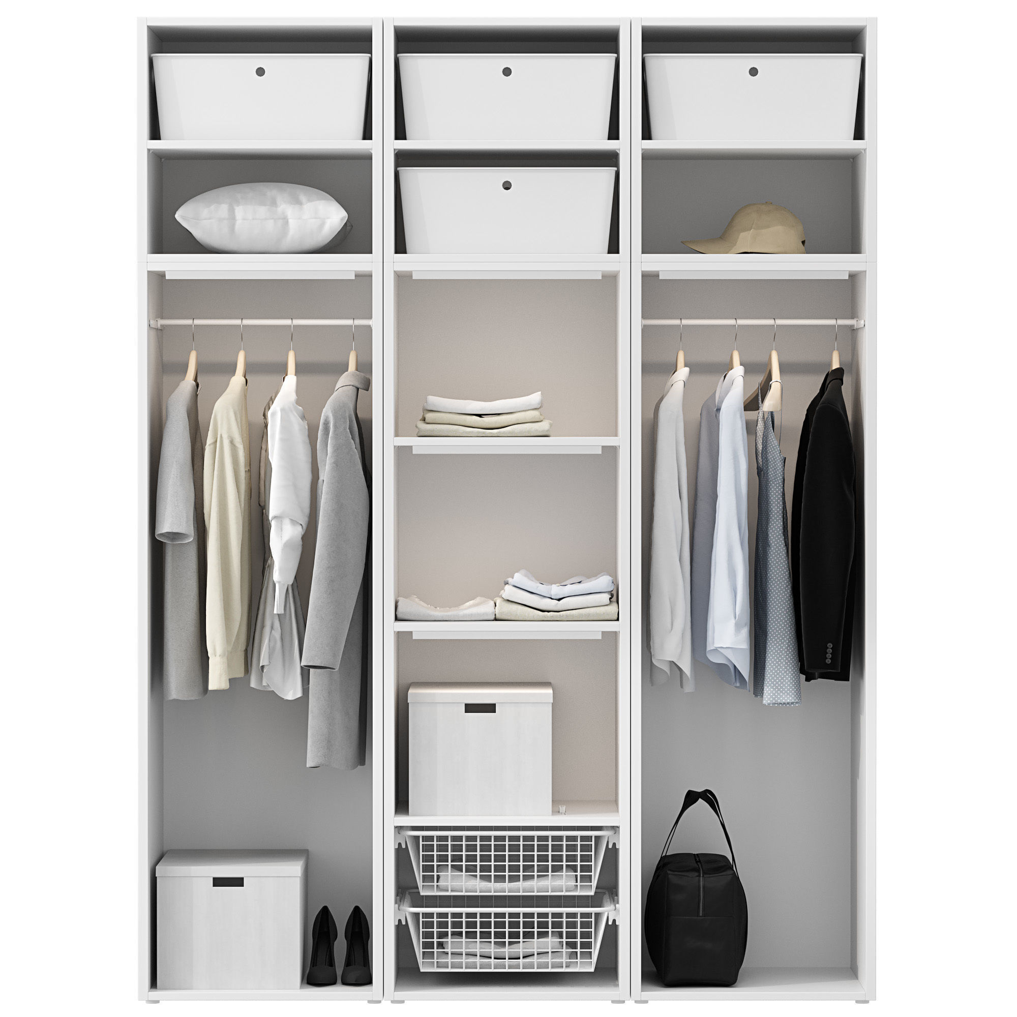 Wardrobe IKEA Set 01 3D model_3