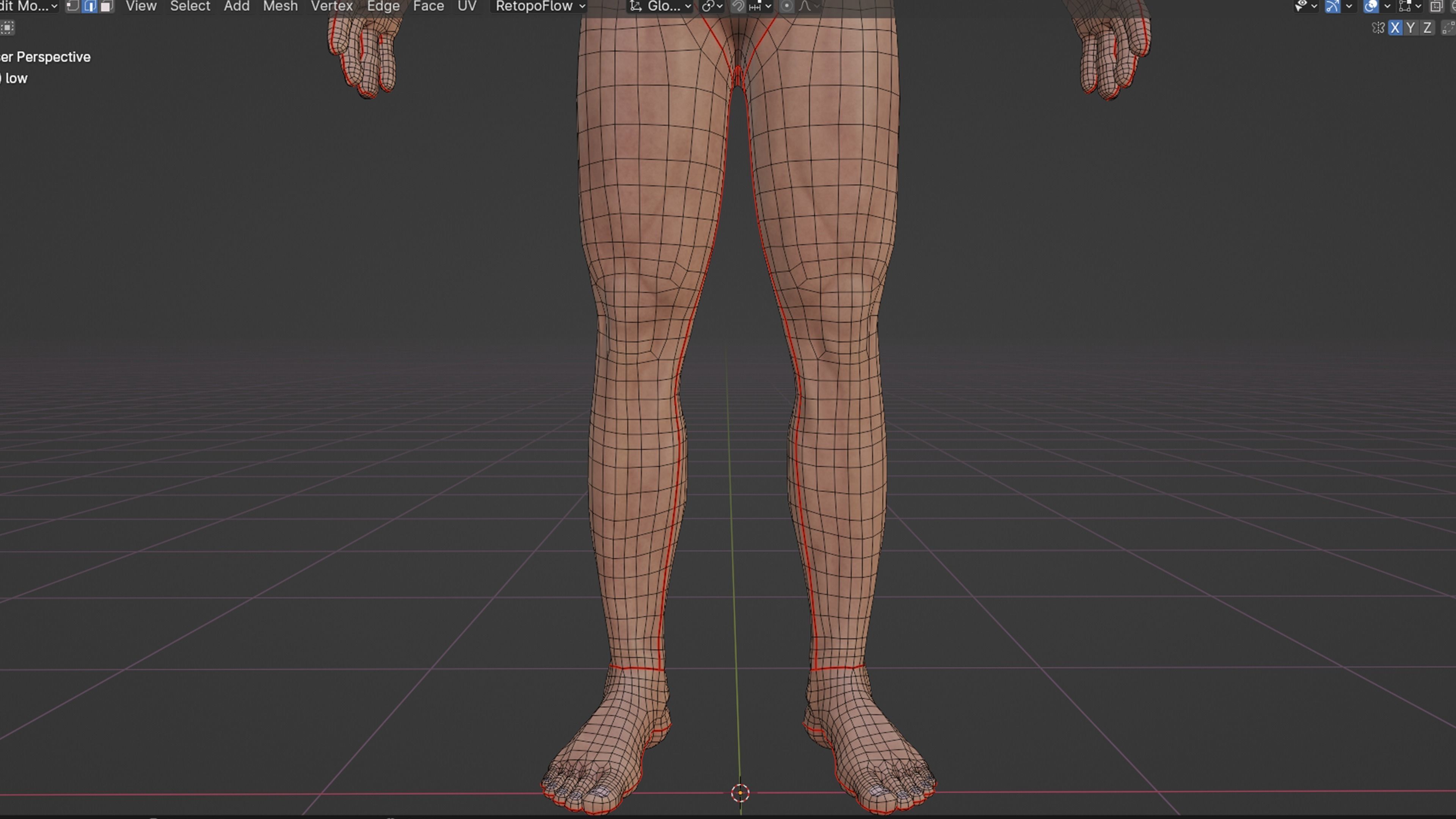Male game ready Character Body  Low-poly 3D model_13