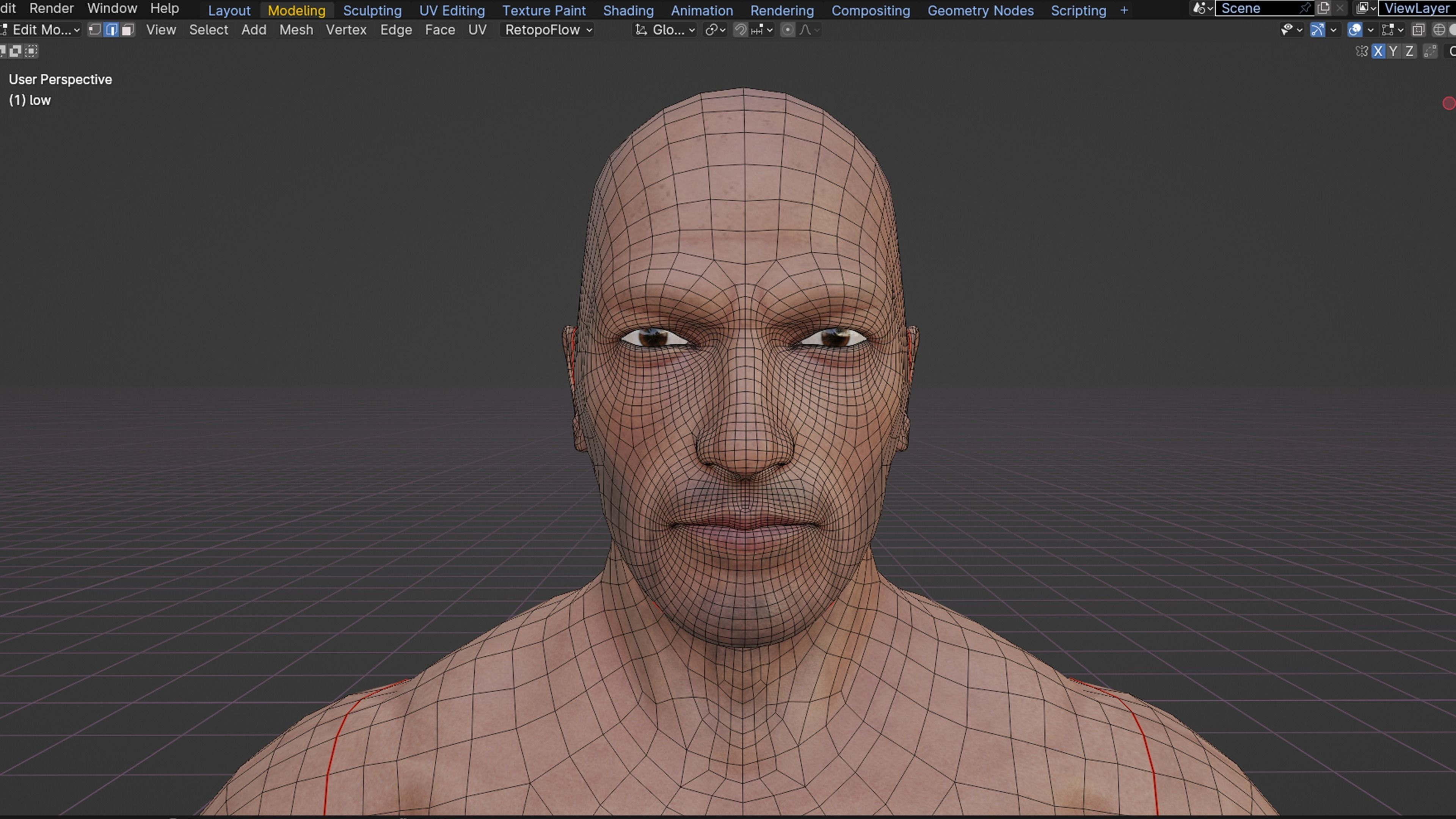 Male game ready Character Body  Low-poly 3D model_10