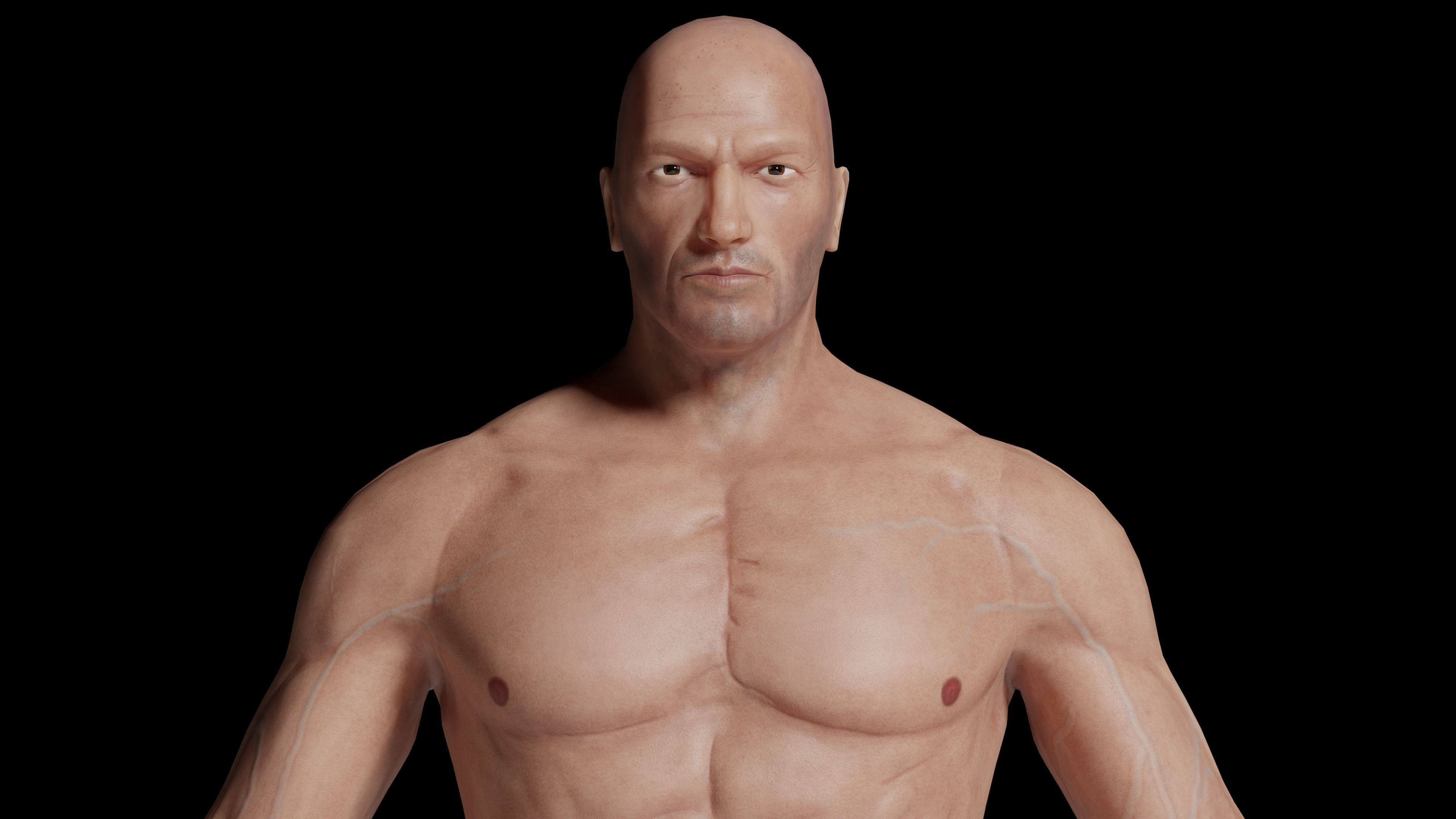 Male game ready Character Body  Low-poly 3D model_1