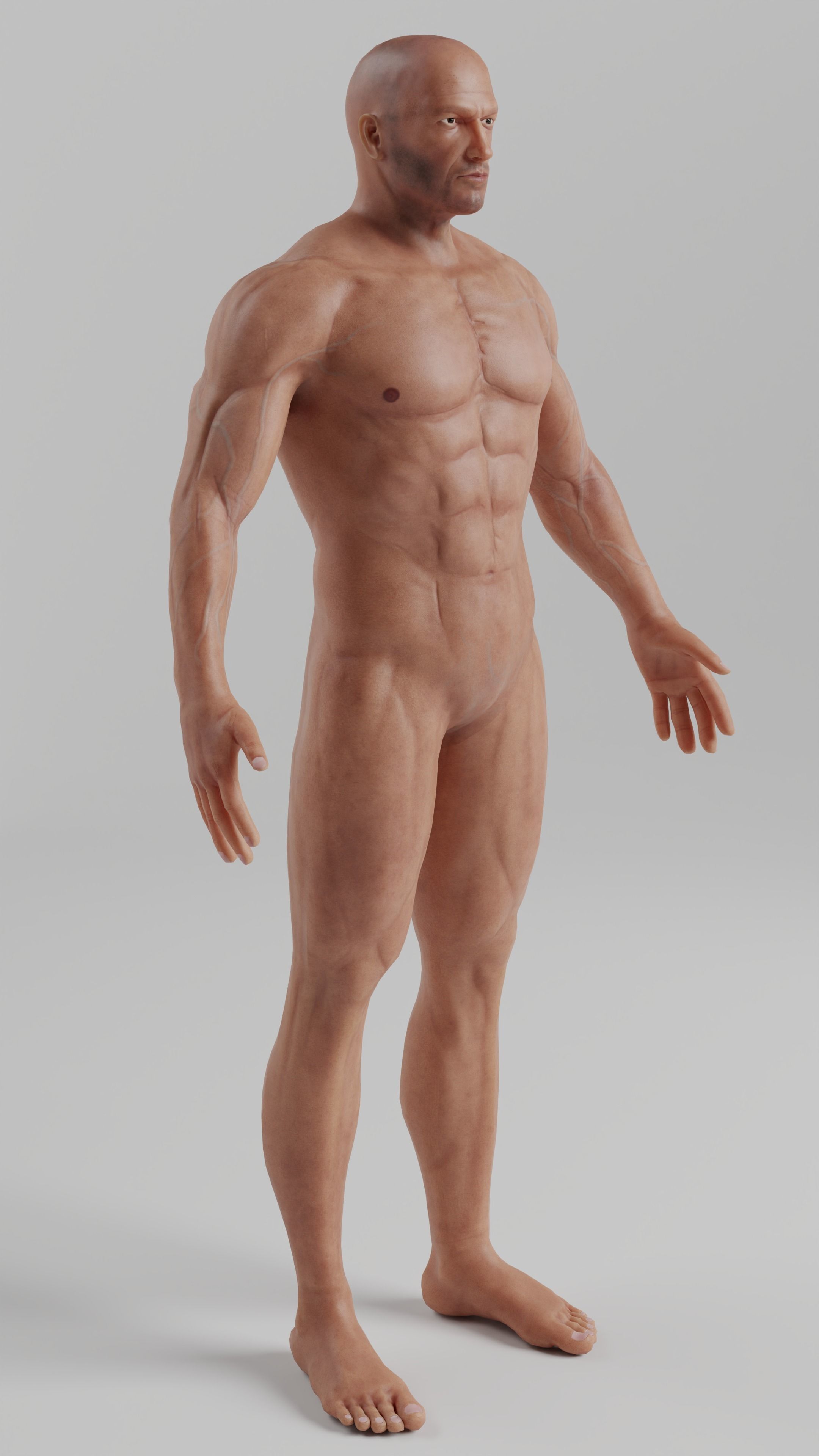 Male game ready Character Body  Low-poly 3D model_7