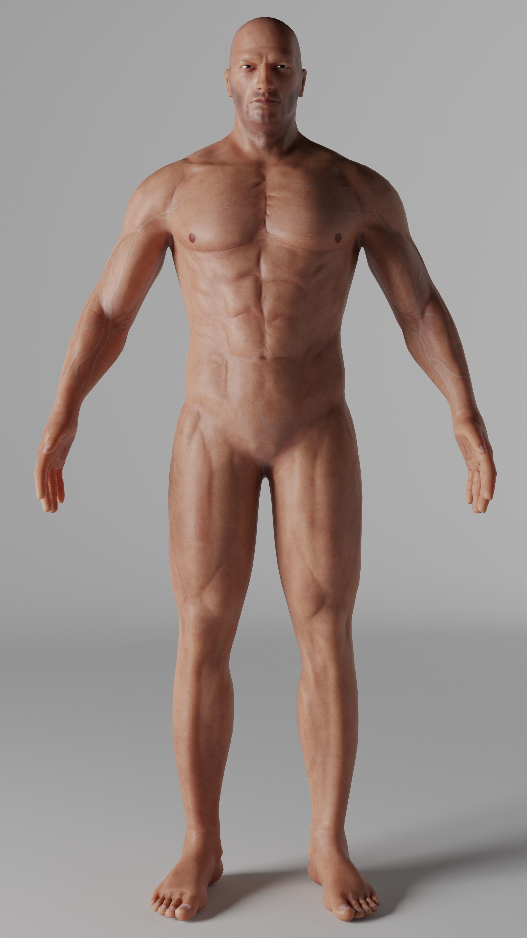 Male game ready Character Body  Low-poly 3D model_4
