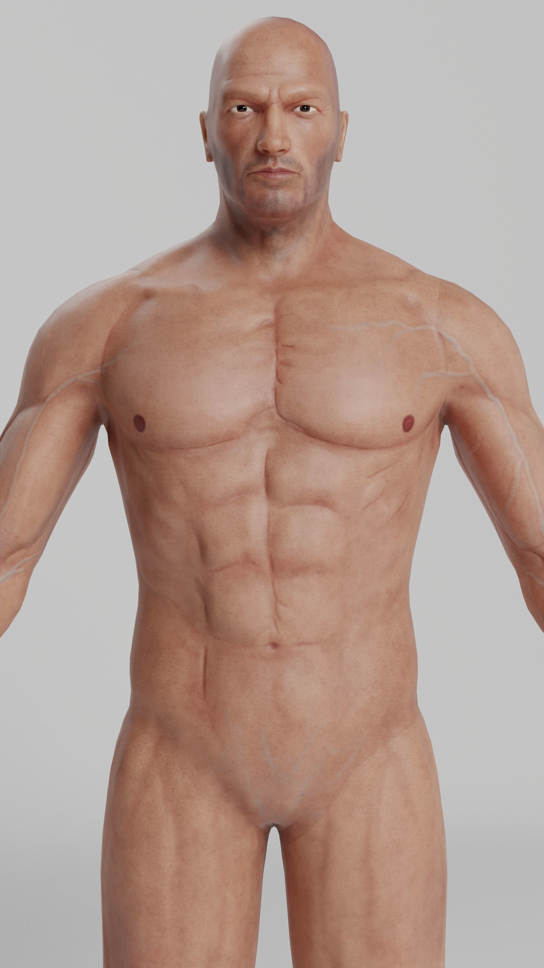 Male game ready Character Body  Low-poly 3D model_5