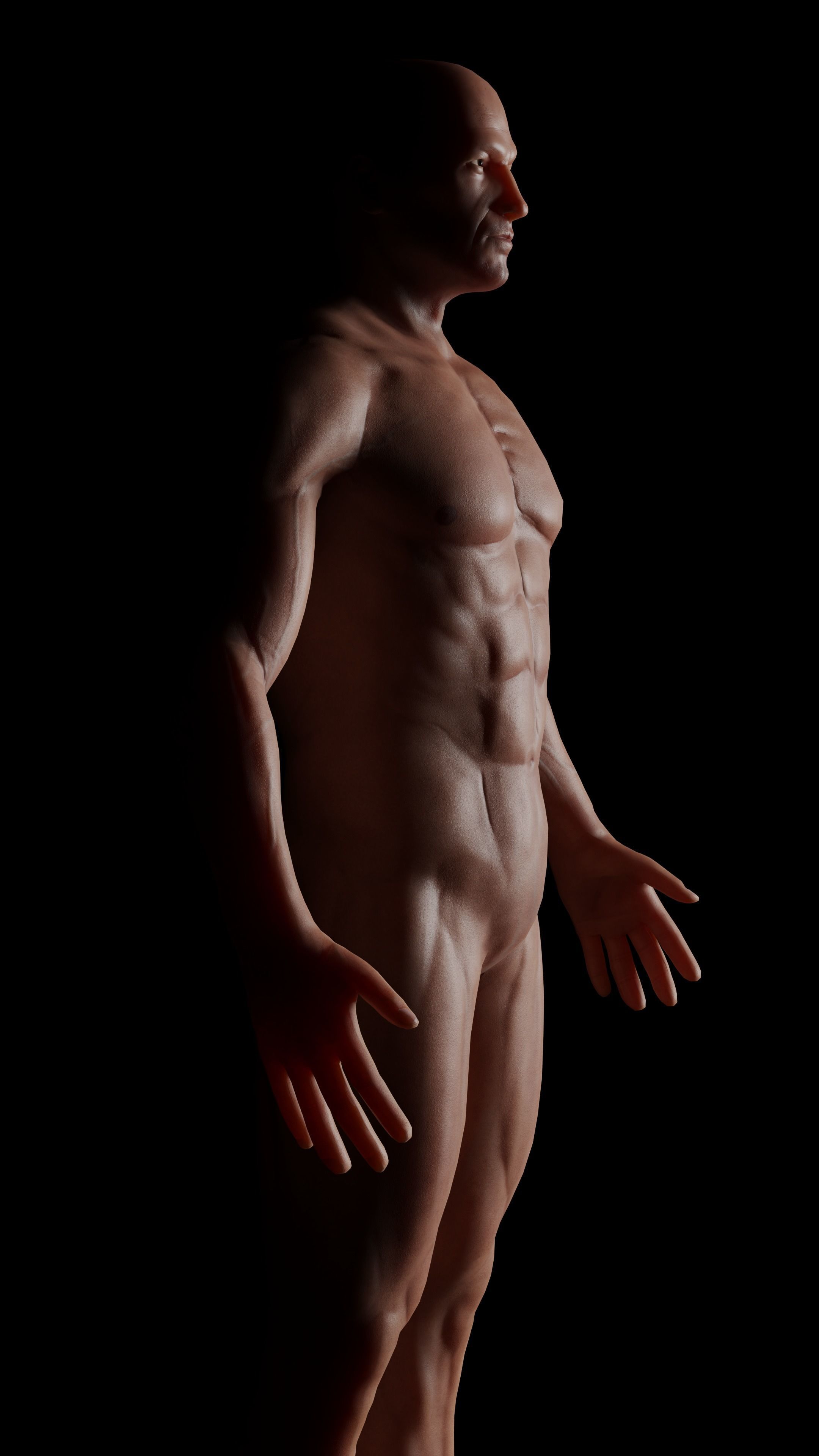 Male game ready Character Body  Low-poly 3D model_9