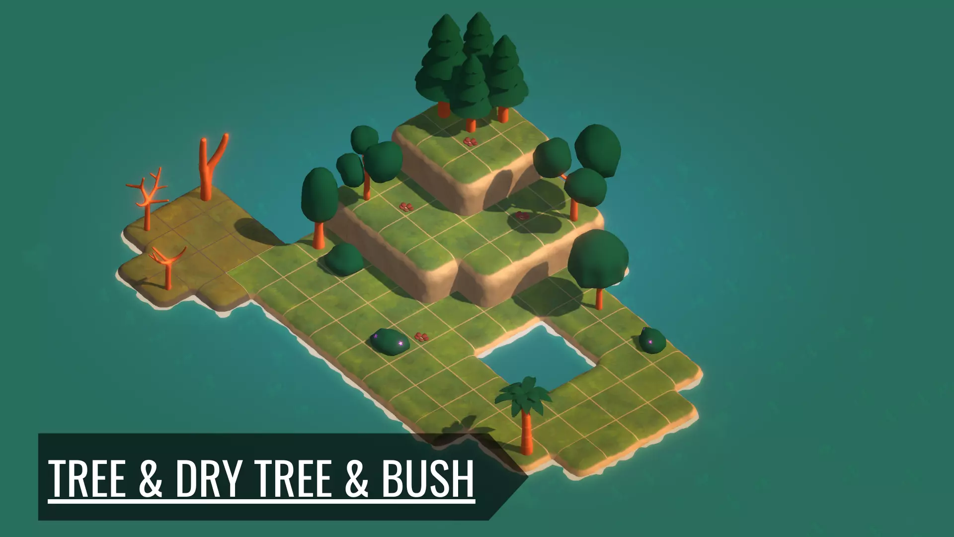 Stylized Tree Dry Tree Bushes Low-poly 3D model